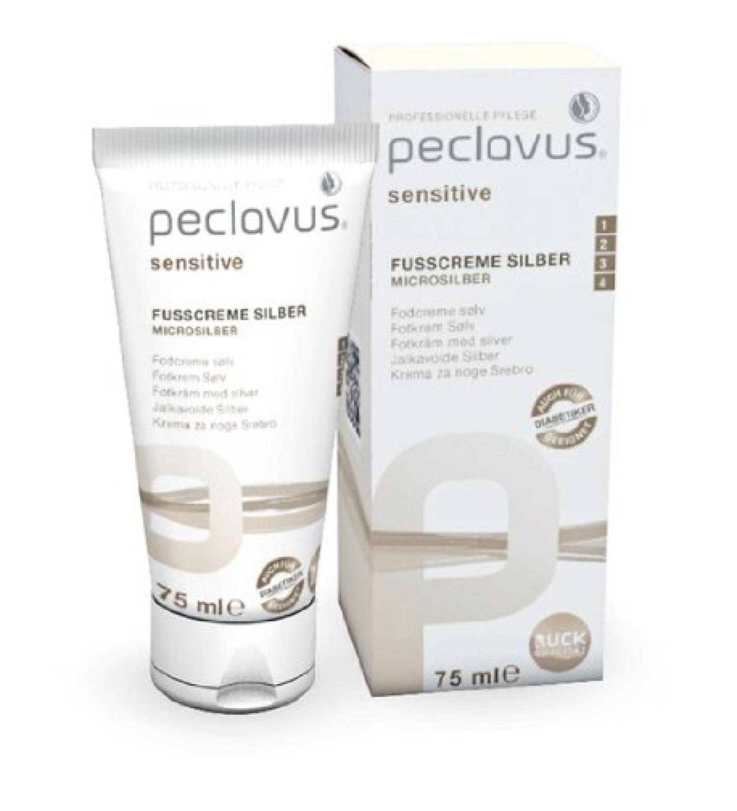 Peclavus Sensitive Foot Cream Silver Foot Care Cream antibacterial 75 ml