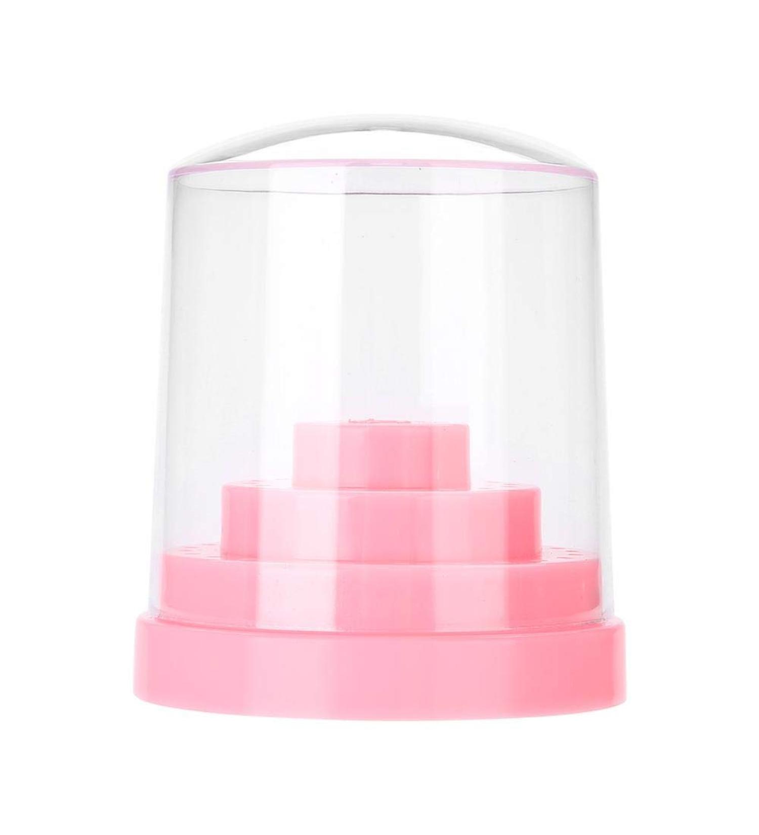 Fictory Nail Drill Stand - 48 Holes Plastic Organizer Holder for Nail Art - Pink Display Box for Drill Bits - Buy Online on GoSupps.com