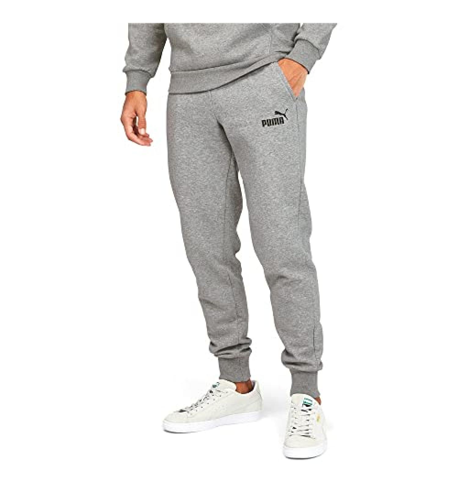 PUMA Men's Essentials Logo Fleece Sweatpants - Medium Gray Heather - Buy Online on GoSupps.com