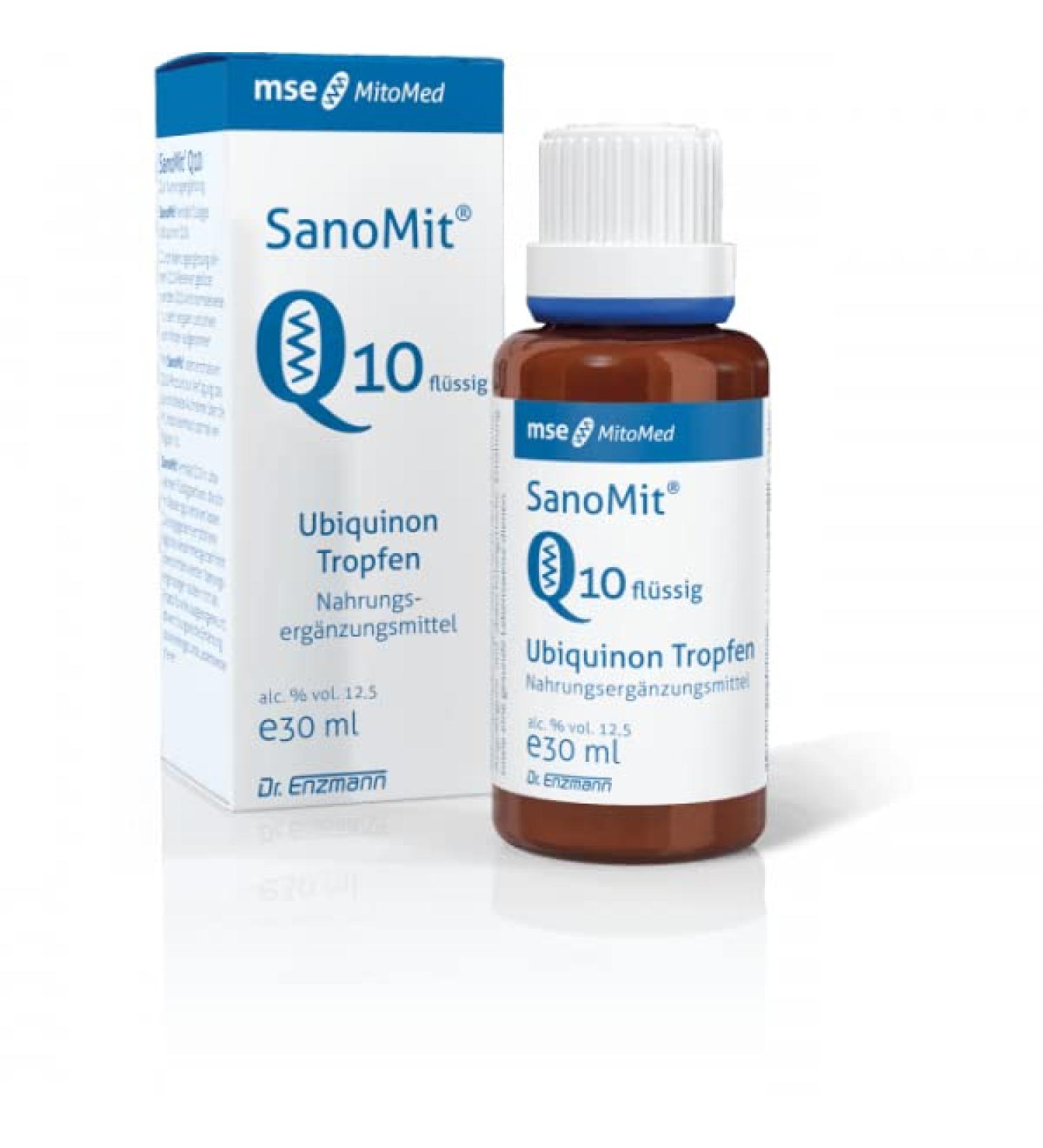 Buy SanoMit Liquid Ubiquinone Kaneka Coenzyme Q10 Drops | High Dose Vegan Supplement by Dr. Enzmann - International Shipping Available - Buy Online on GoSupps.com