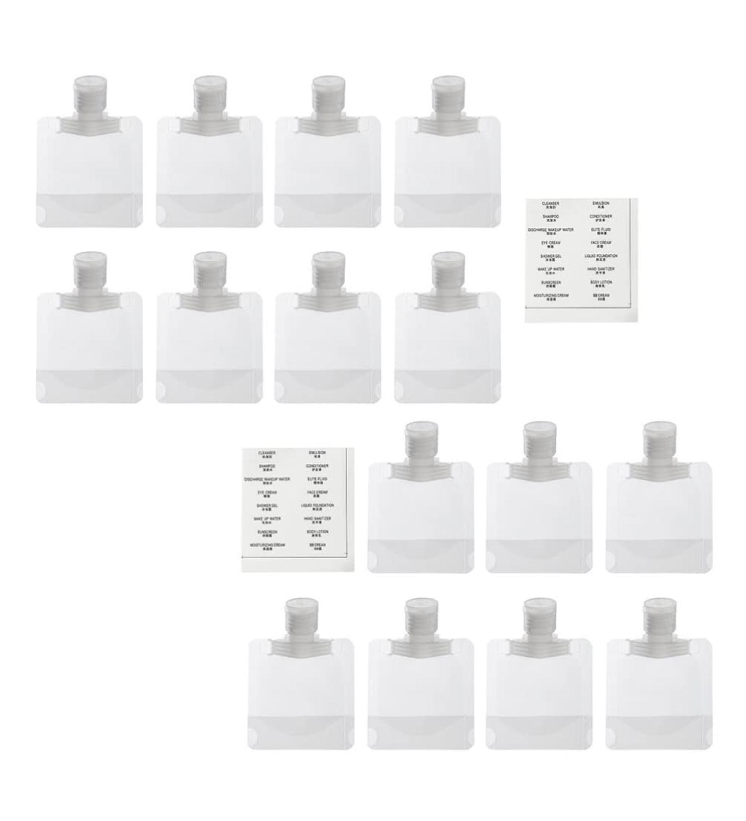 KALLORY Travel Size Refillable Squeeze Pouch 30ml Stand Up Toiletry Lotion Gel Bags - 15pcs/17pcs/30ml - Buy Online on GoSupps.com