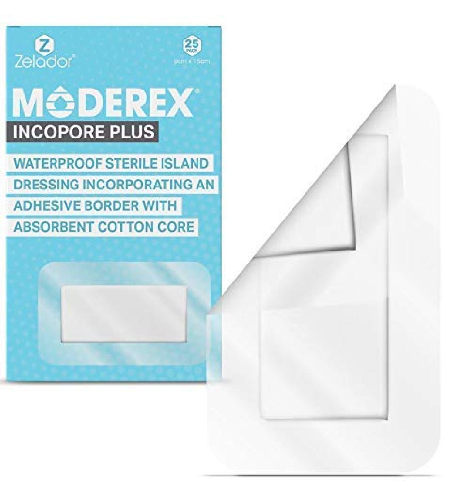 Sterile Waterproof Island Dressing x 25 - Latex Free, Transparent Border, 100% Cotton Absorbent pad - Buy Online on GoSupps.com