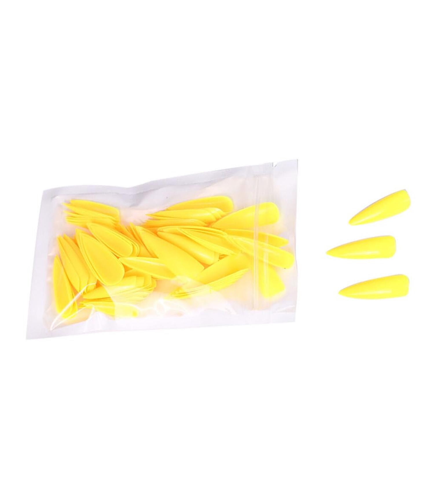 dijiusidy 1 Set Press on Nails Almond Fingernails Stick Solid Color Full Cover Art Decals Salon Supplies DIY Decorations No.8 yellow - Buy Online on GoSupps.com