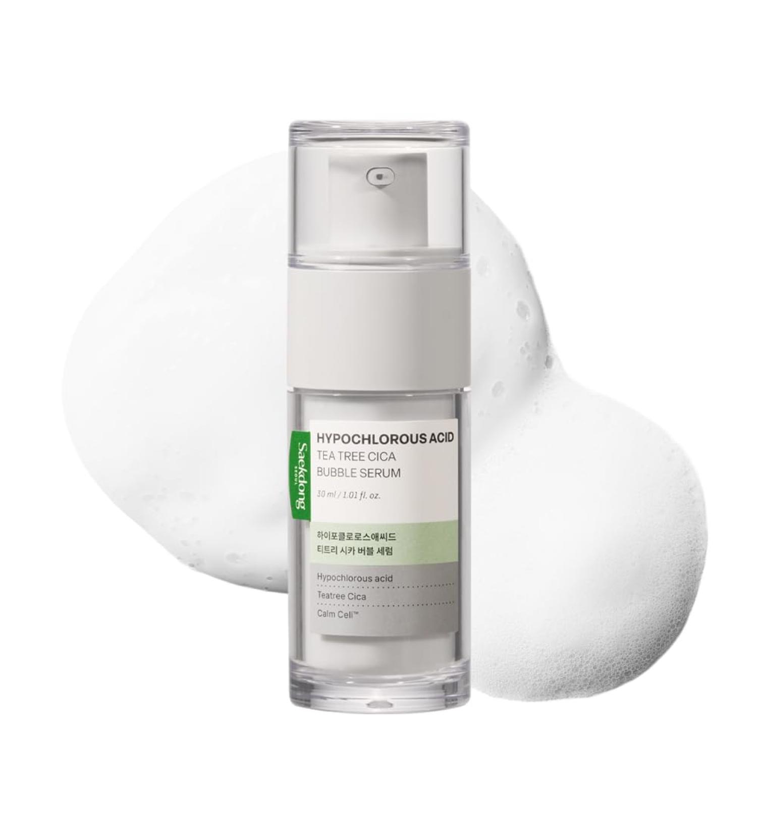 Saekdong Seoul Hypochlorous Acid Tea Tree Cica Bubble Serum Advanced Bubble Trouble Care for Sensitive & Acne-Prone Skin Oil Control & Skin Barrier Support 1.01 fl oz 30ml - Buy Online on GoSupps.com