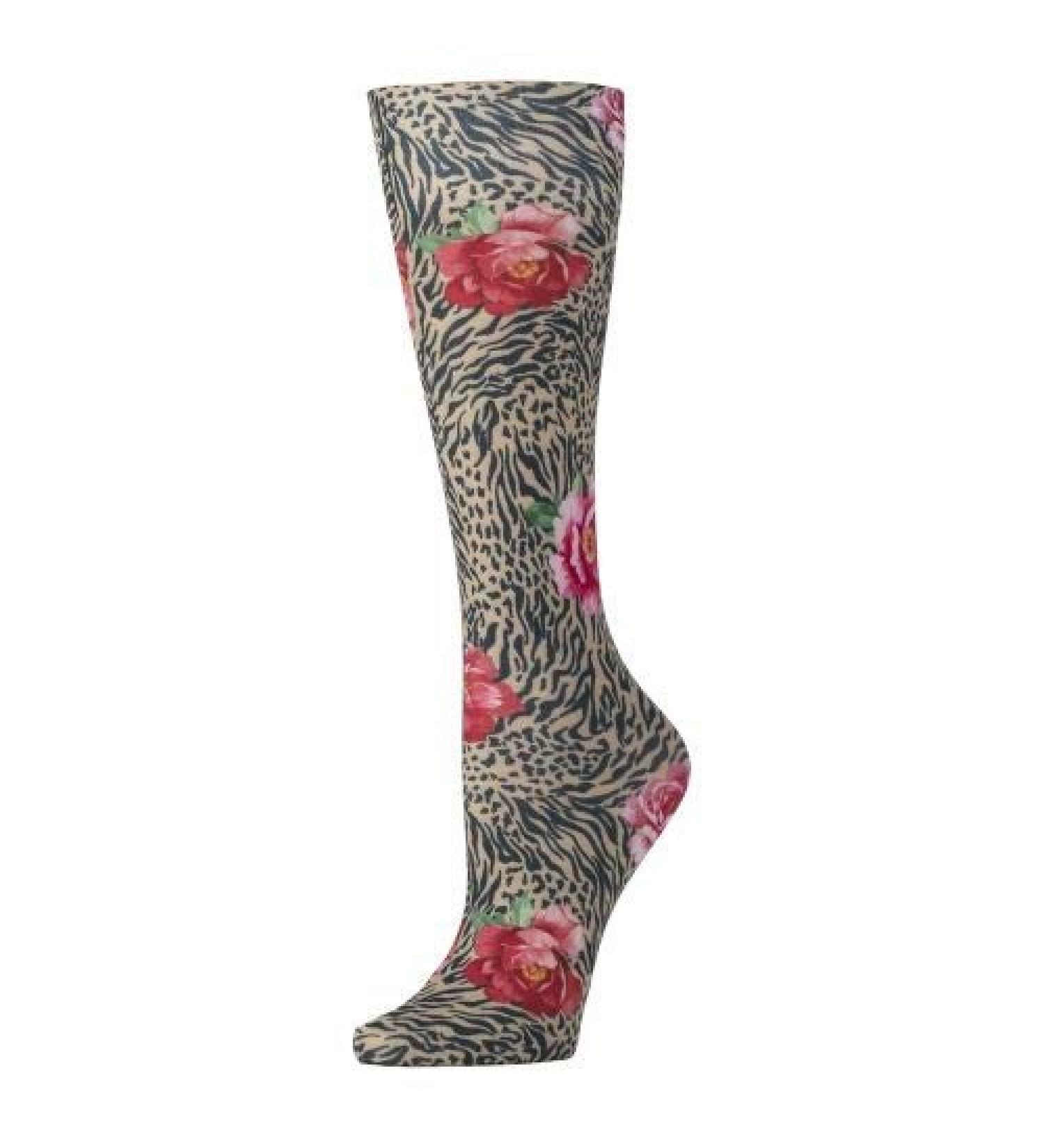 Red Moby Celeste-Stein-CMPS-2-2240 Womens 15-20 mmHg Compression Sock - Regular-Tiger Rose