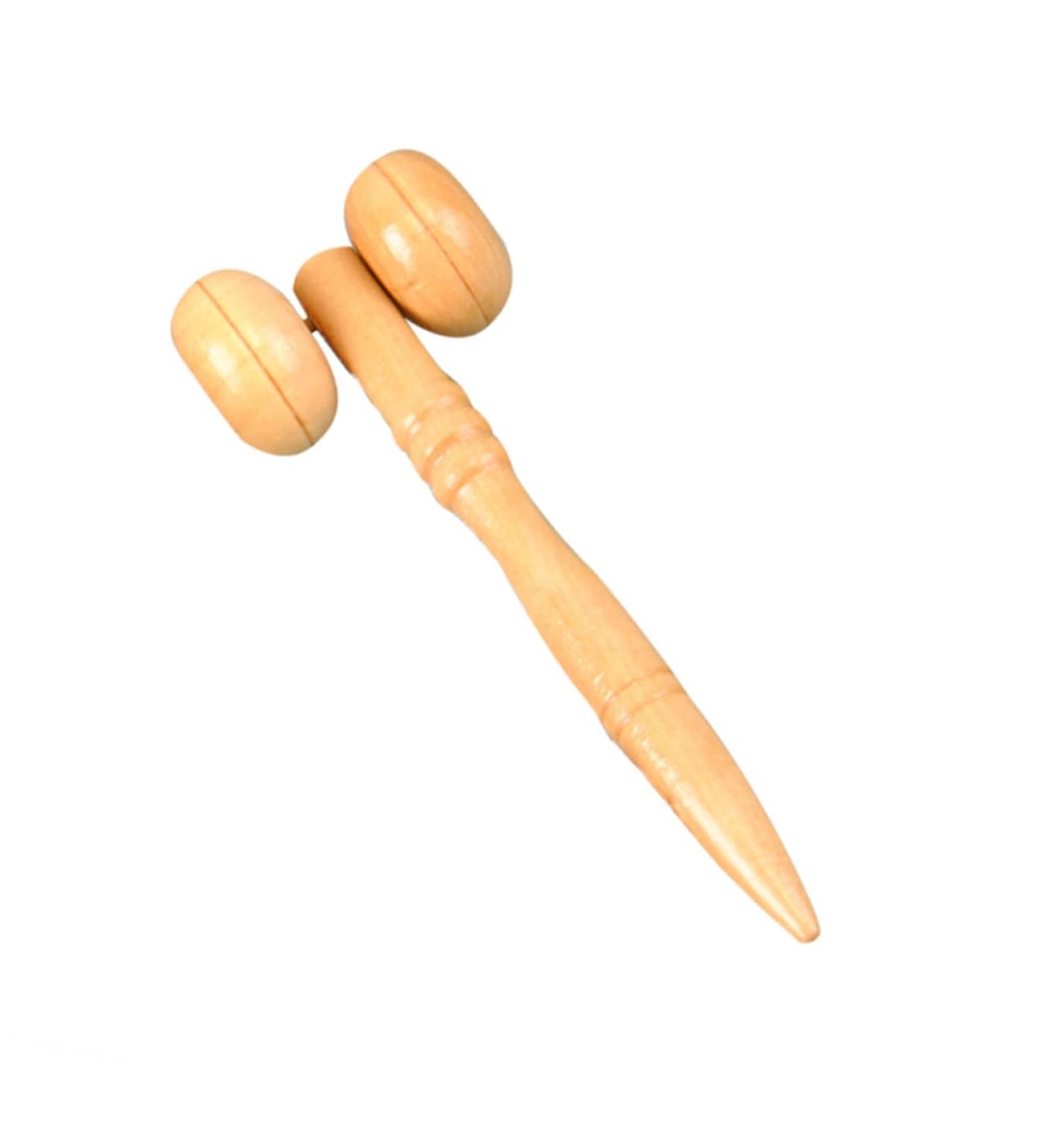 Beavorty Hand Massage Device | Anti-Aging Wooden Facial Roller & Muscle Massager | Bamboo Mini Roll Rod for Spa & Relaxation - Buy Online on GoSupps.com