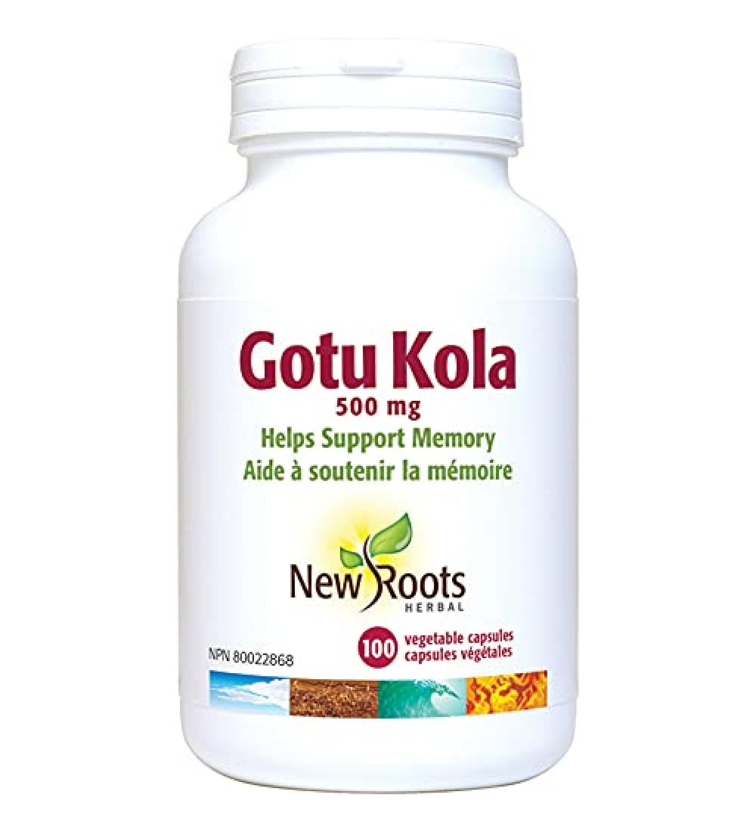 New Roots Herbal - Gotu Kola 100 capsules - 500 mg Helps Support Memory - Buy Online on GoSupps.com