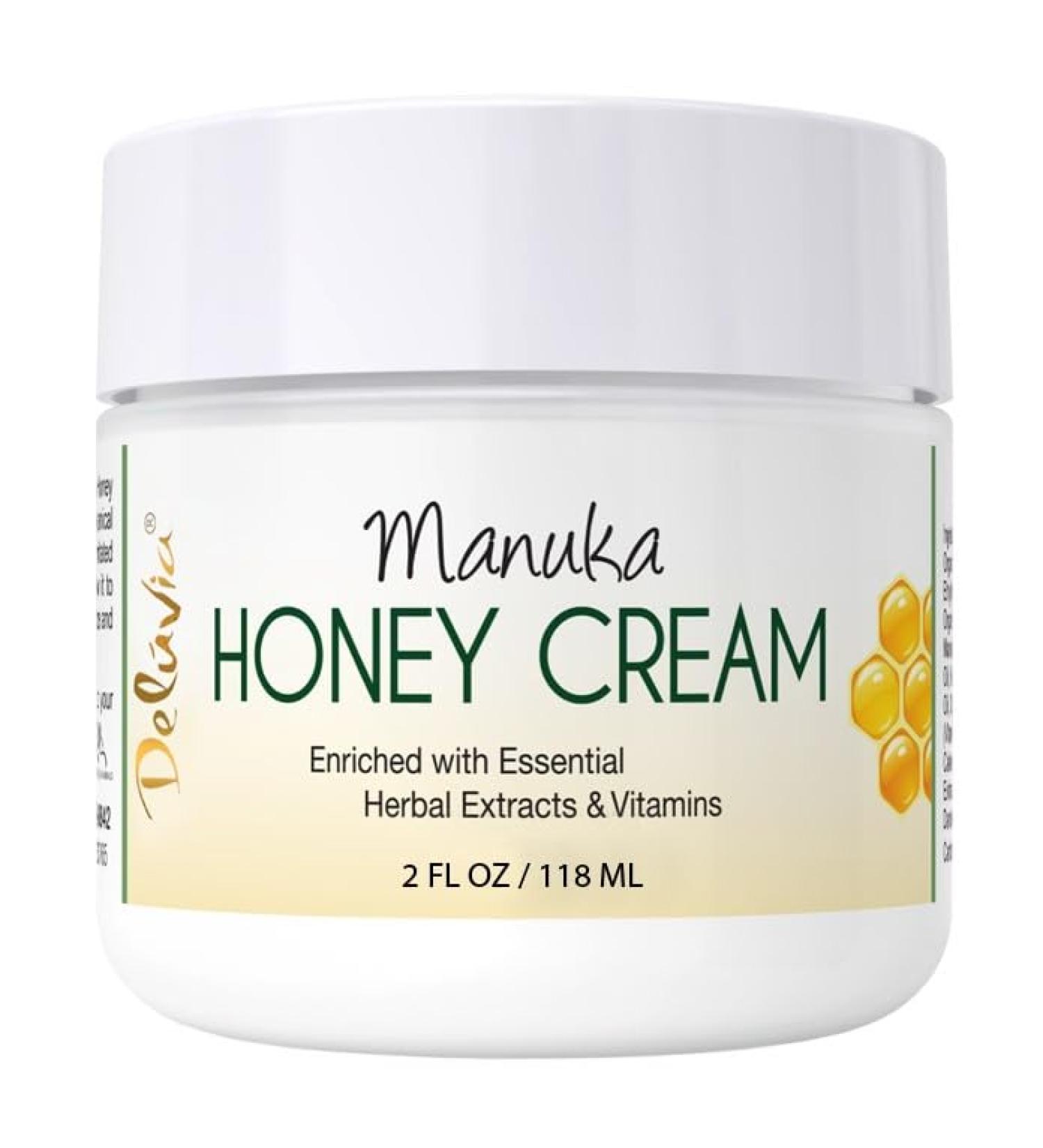 Deluvia Manuka Honey Cream | Hydrating Soothing for Dry Skin | for Sensitive Skin Eczema Psoriasis & Dermatitis - 2 oz Compact Travel Size 2 Ounce (Pack of 1) - Buy Online on GoSupps.com