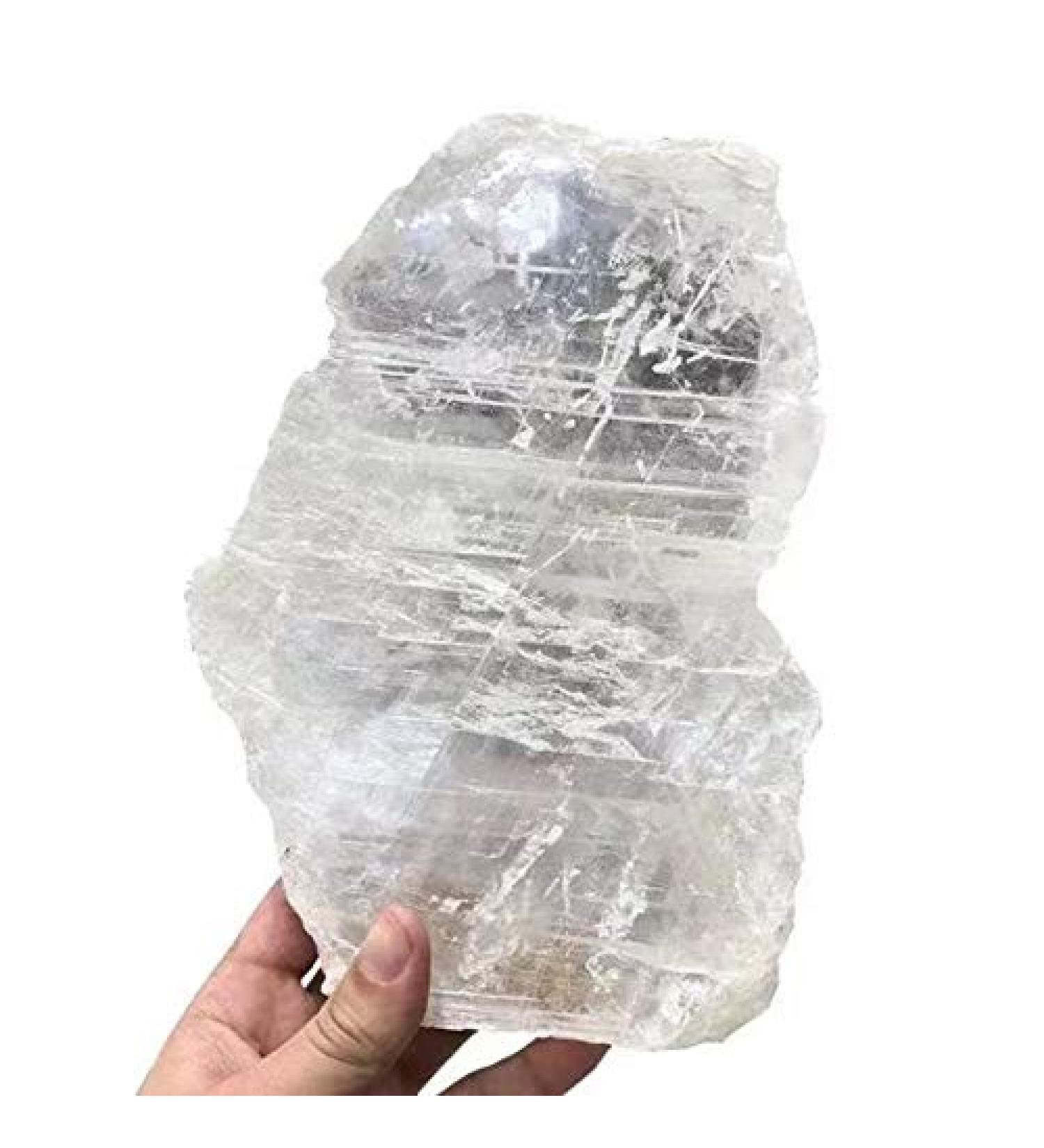 Natural raw Quartz Gypsum White Clear Selenite Crystal Rough Stone for 1pc Obelisk - Buy Online on GoSupps.com
