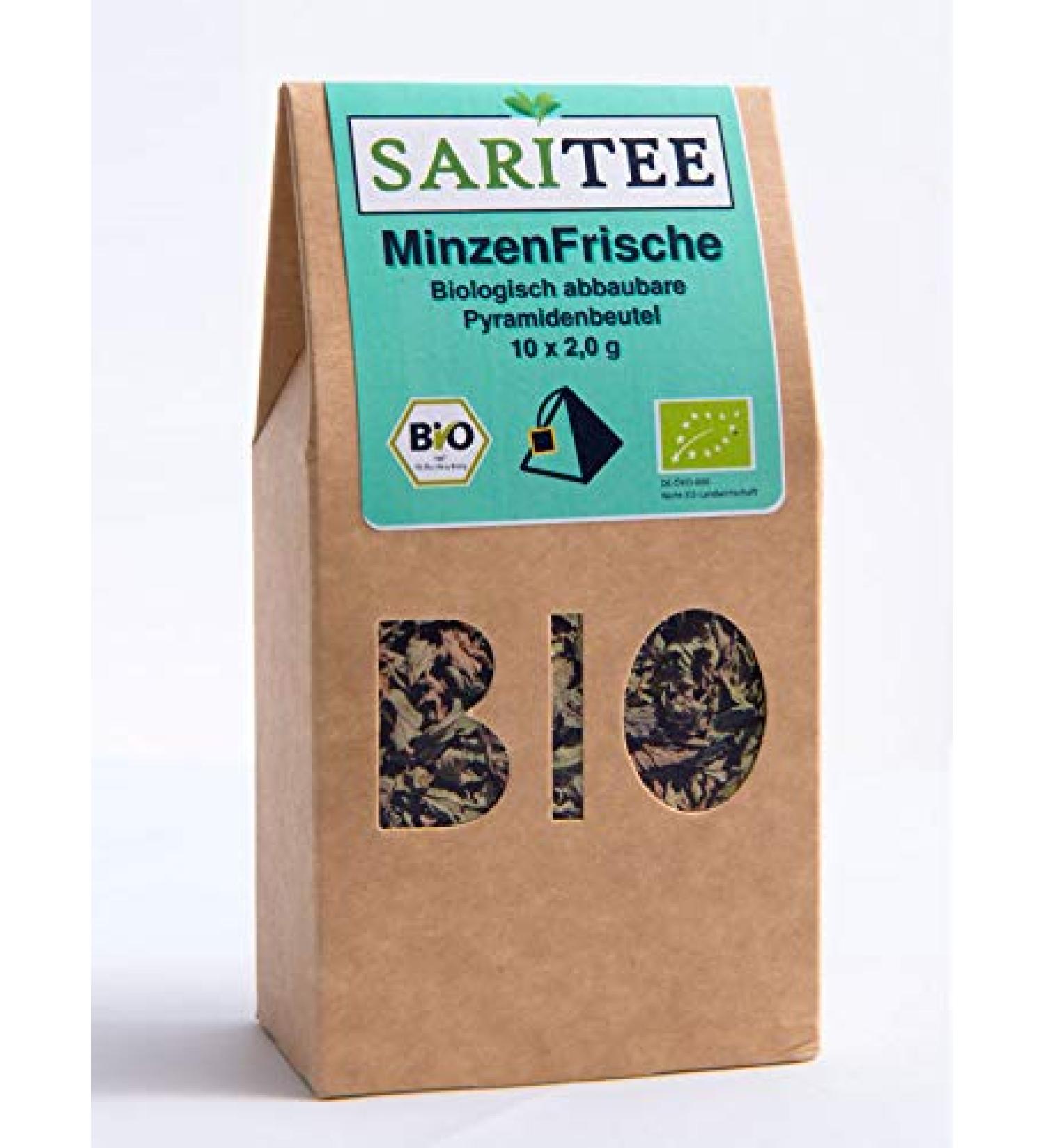 FRUTEG SARITEE Organic Mint Fresh in Pyramid Bags Peppermint tea with peppermintdriven organic cultivation Peppermint tea bag Peppermint Tea Organic Tea bag 10 x 2 g - Buy Online on GoSupps.com