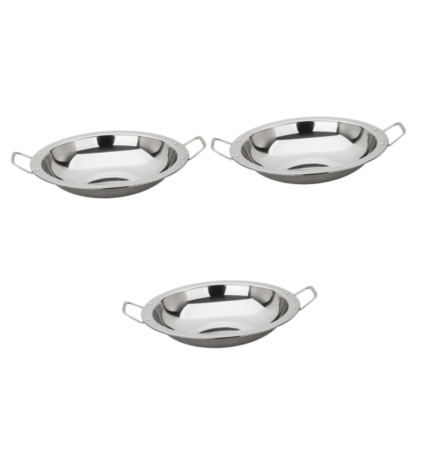 Ciieeo 3pcs Pancake Pan Flat Pan Nonstick Induction Cooker Pan Stainless Frying Pan Commercial Griddle Seafood Serving Platter Stainless Steel Pan Omelet Pan Hot Pot Seafood Pot Silverx3pcs 29 25.3CMx3pcs - Buy Online on GoSupps.com