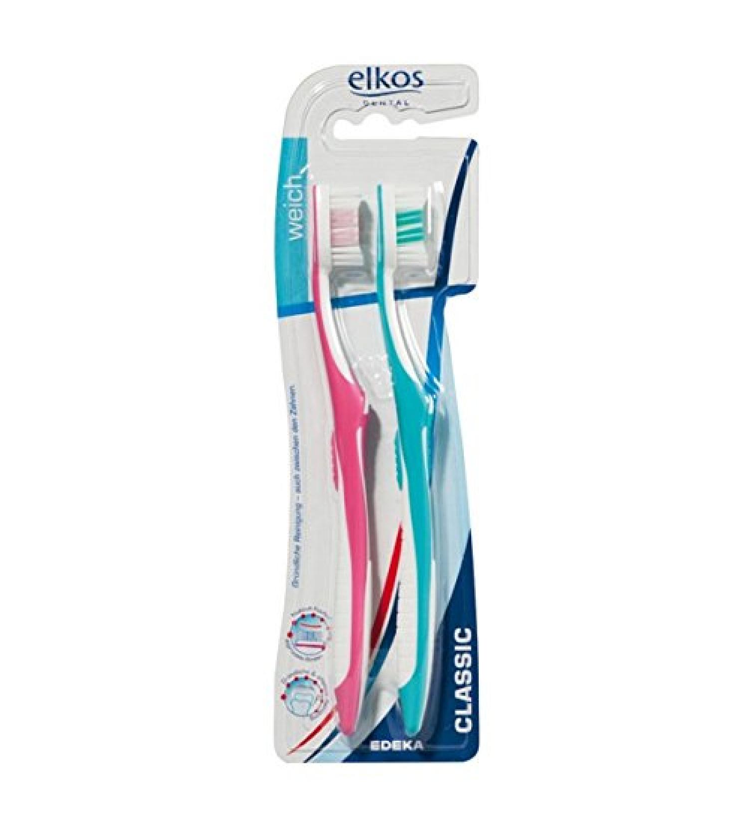 Toothbrush Elkos 2-pack (2 brushes in one pack) classic soft