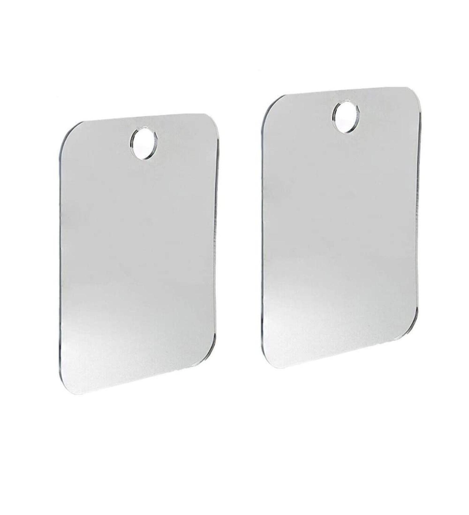 2 Pack Fogless Anti-Fog Shower Mirrors for Bathroom Wall - 6.7x5.1 Frameless Shaving Mirror - Buy Online on GoSupps.com