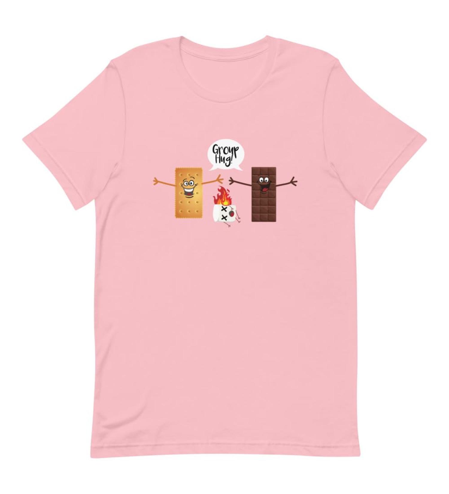 Funny Group Hug Smores Chocolate Marshmallow Unisex t-Shirt S Pink