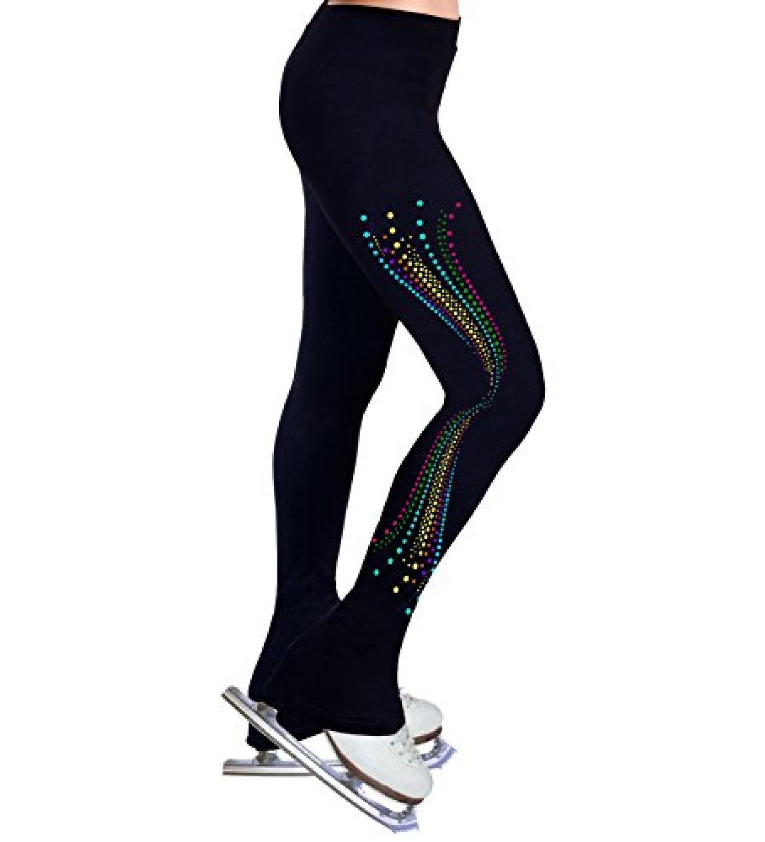 NY2 SPORTSWEAR Figure Skating Practice Pants with Spangles S113 - Adult Sizes X-Small