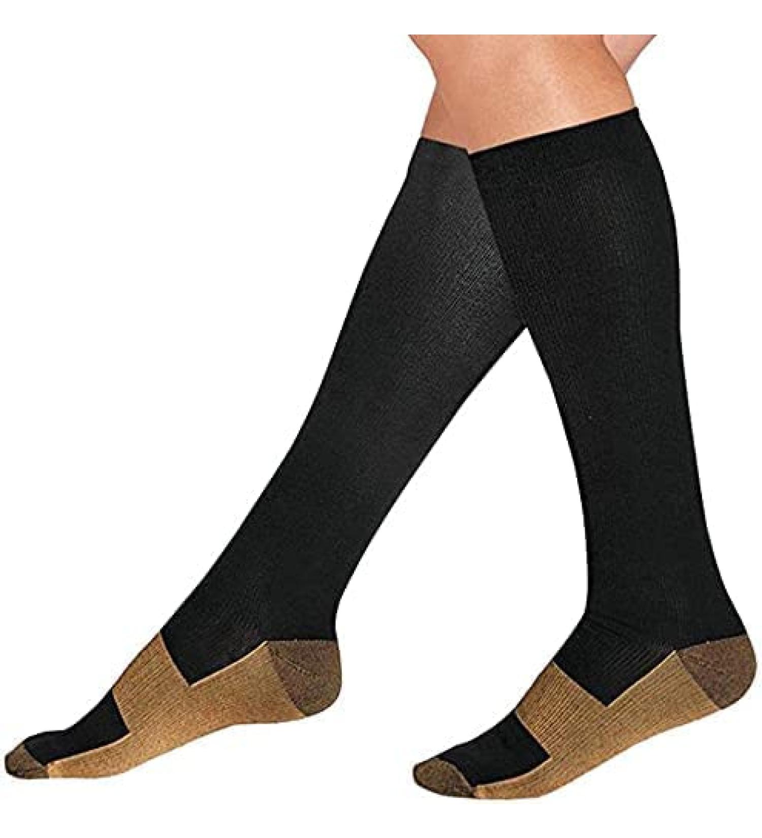 2 Pairs Copper Infused Anti-Fatigue Compression Unisex Flight Travel Socks Anti Swelling DVT Support *UK Stock* (Small/Medium) 2 Pairs (S / M) Black - Buy Online on GoSupps.com