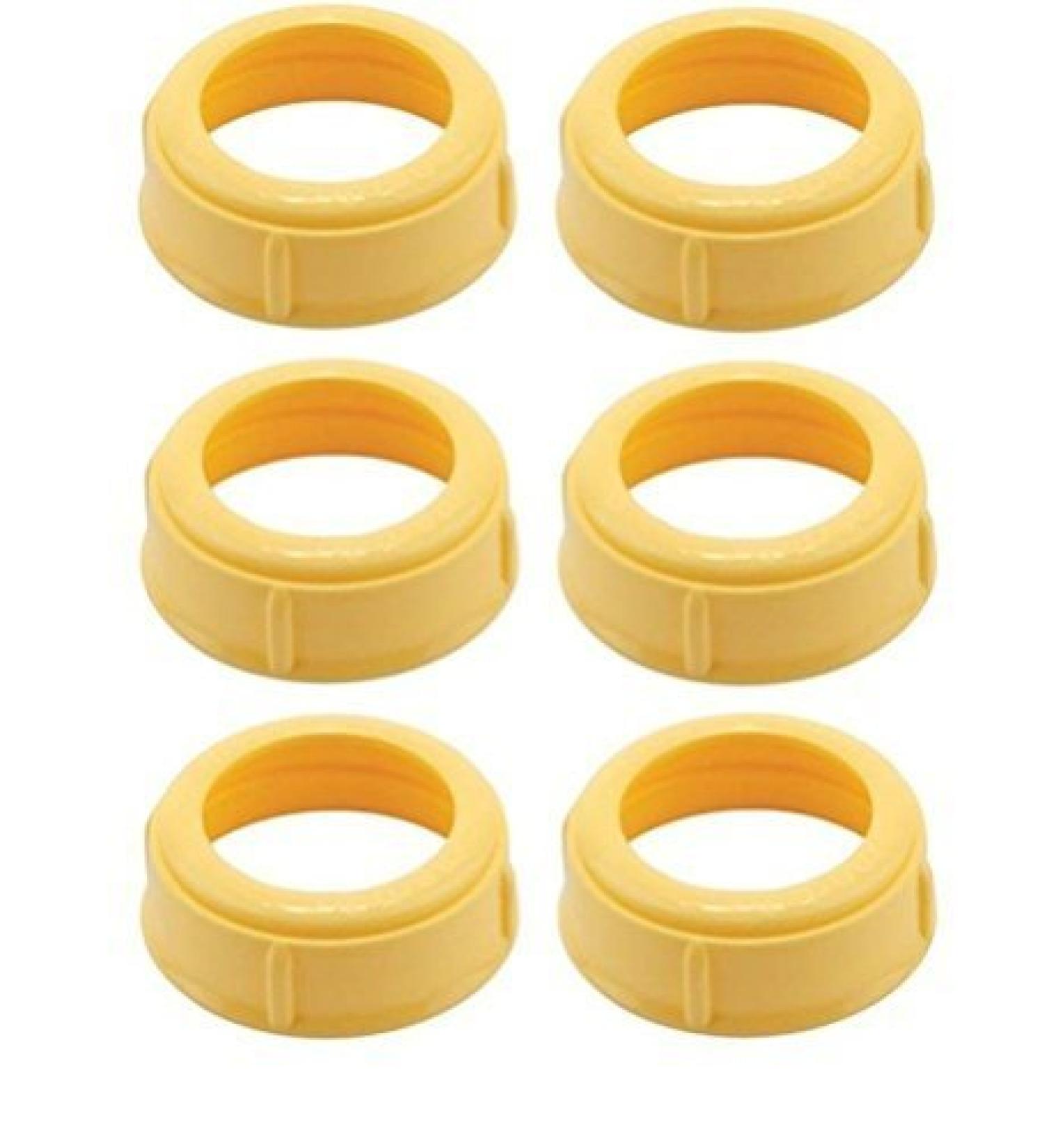(6 Collars) MEDELA Bottle Nipple Collars Rings New! for slow or medium flow Wide Base