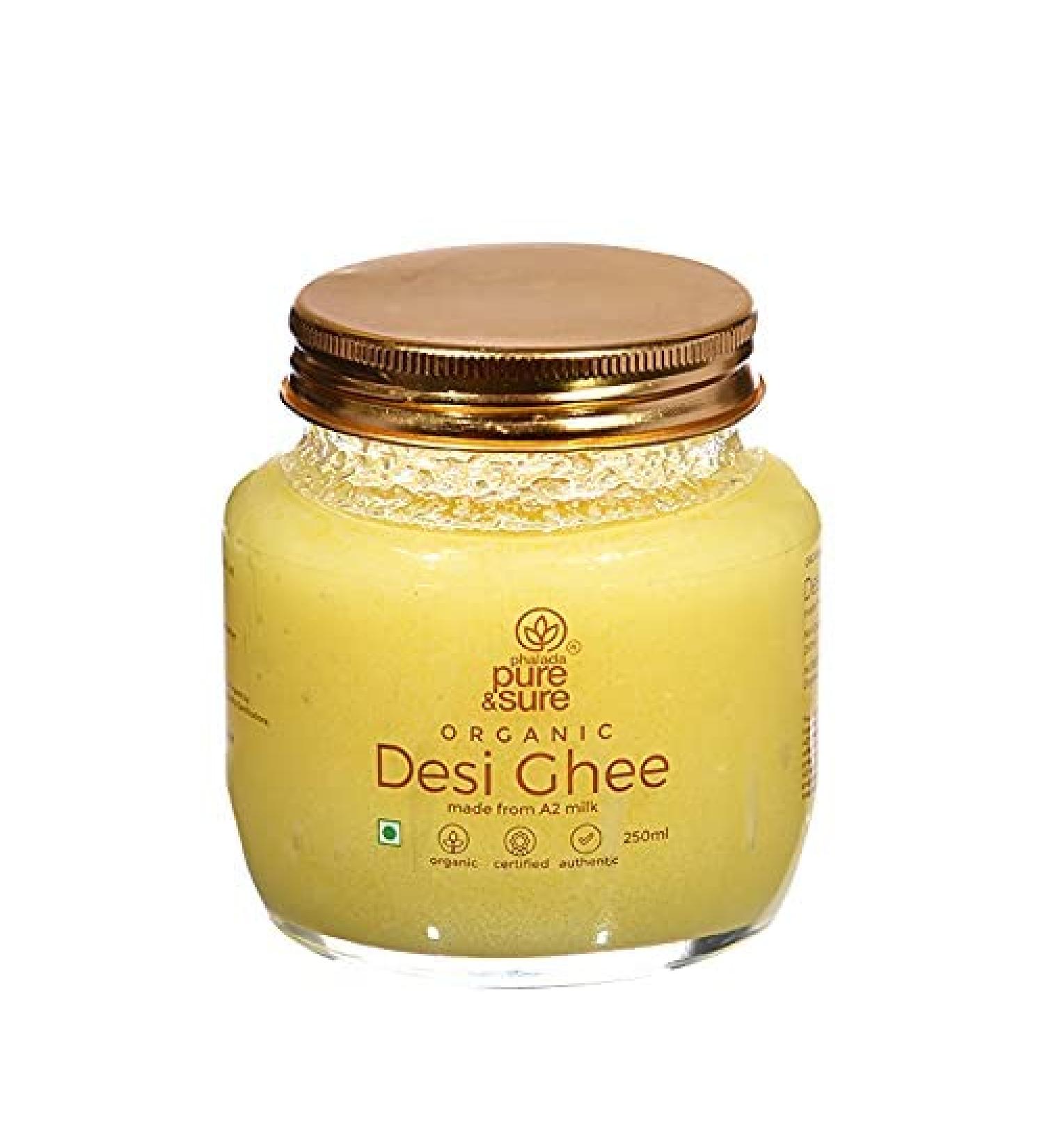 Pure & Sure Organic Ghee | Organic Desi Ghee | A2 Ghee-Ghee | Pure Organic Cow Ghee | 500ml