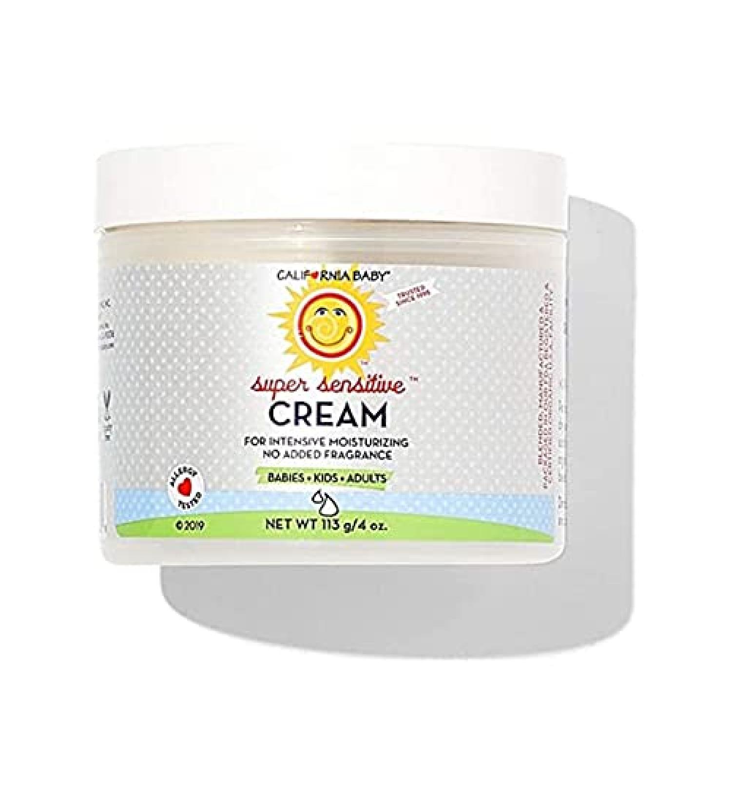 California Baby Super Sensitive Cream (Unscented) | Plant-based | Allergy Friendly | No Added Fragrance | Baby Sensitive Cream & Moisturizer for Dry  Very Sensitive Skin | 4oz.