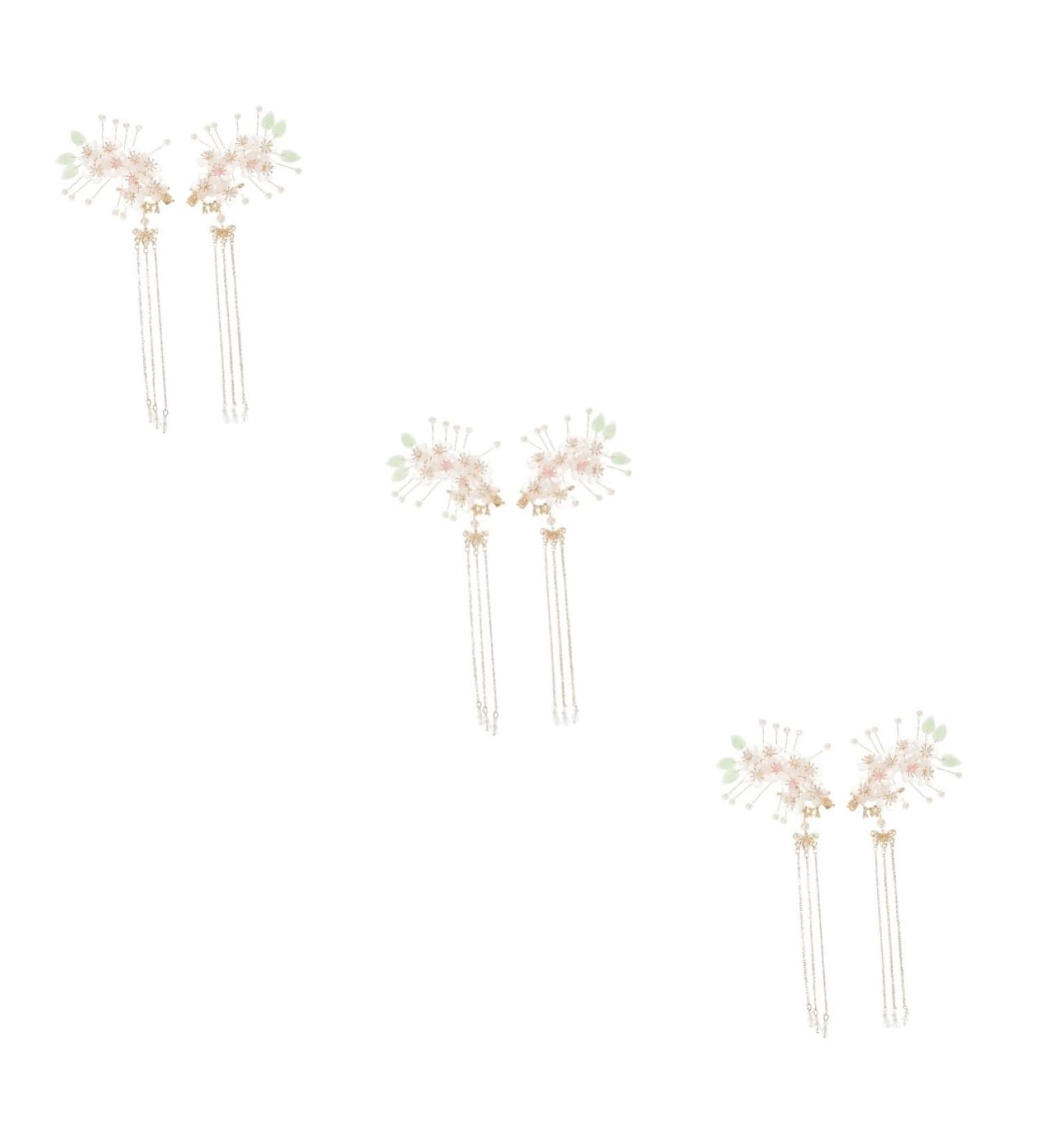 FRCOLOR 3 Pairs antique hairpin headdress flower side hair clip flower hair clip hair pin hair charms tassel hair barrettes sailor moon accessories wedding hair bride alloy Hanfu - Buy Online on GoSupps.com