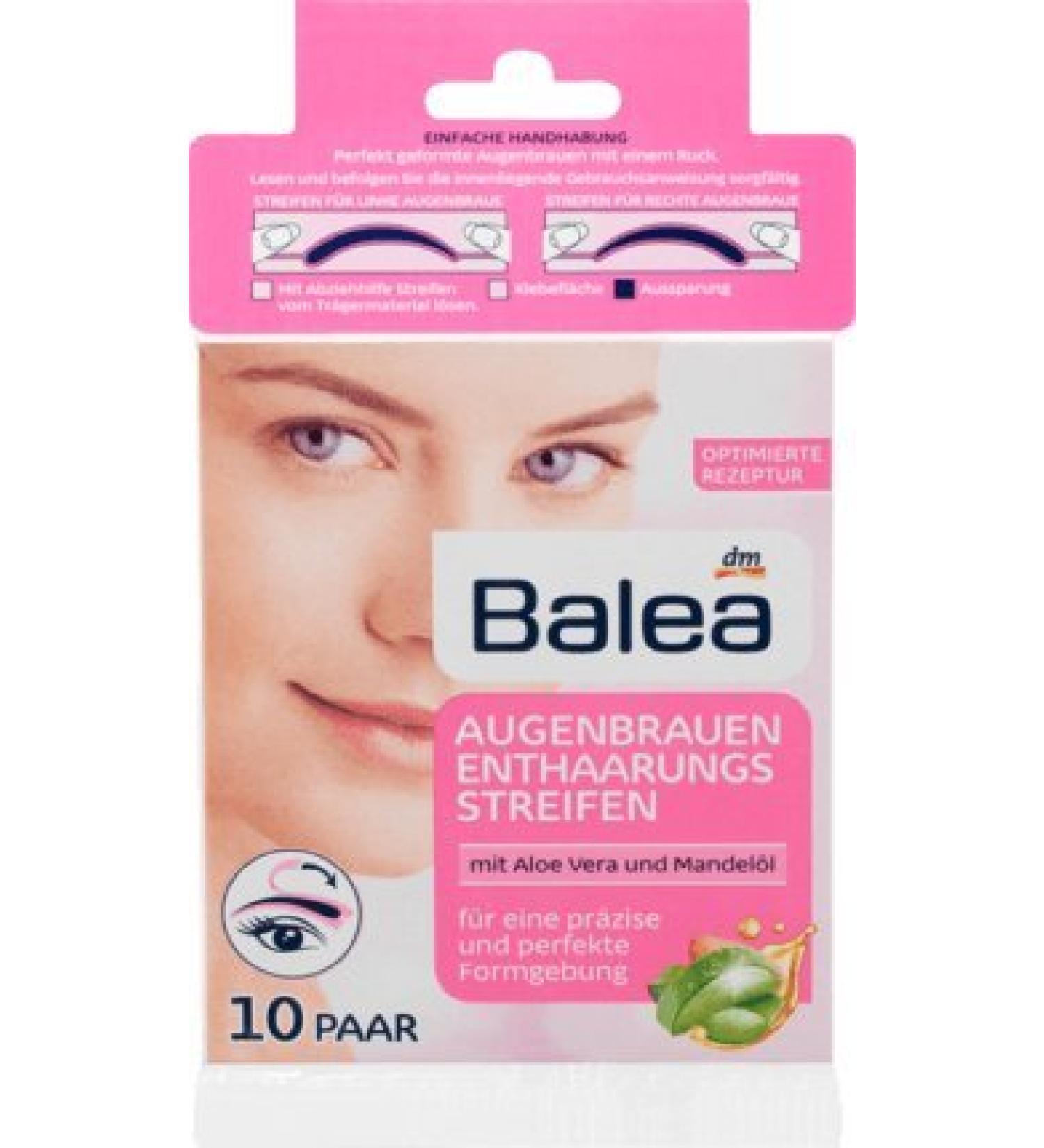 Balea eyebrow hair removal strips 1 pack of 10