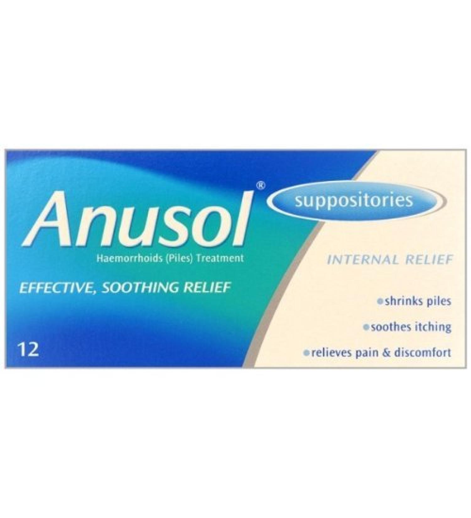 HayMax Anusol Suppositories 12 Haemorrhoid Pain Relief Suppositories