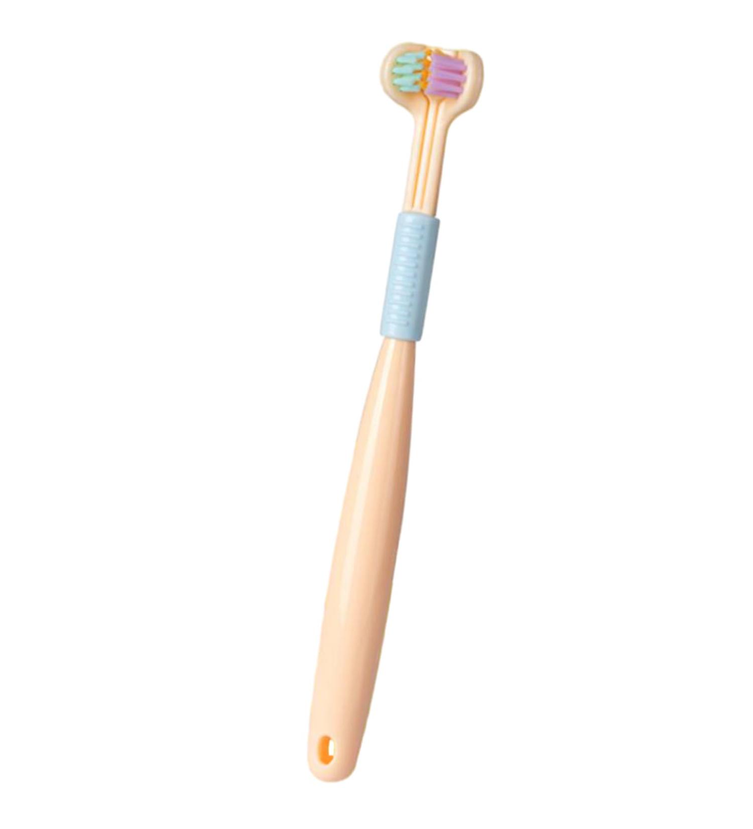 NGCG Three-Sided Sensory Toothbrush for Kids - Soft Bristles & Full Gum Care | Travel-Friendly Yellow Toothbrush - Buy Online on GoSupps.com