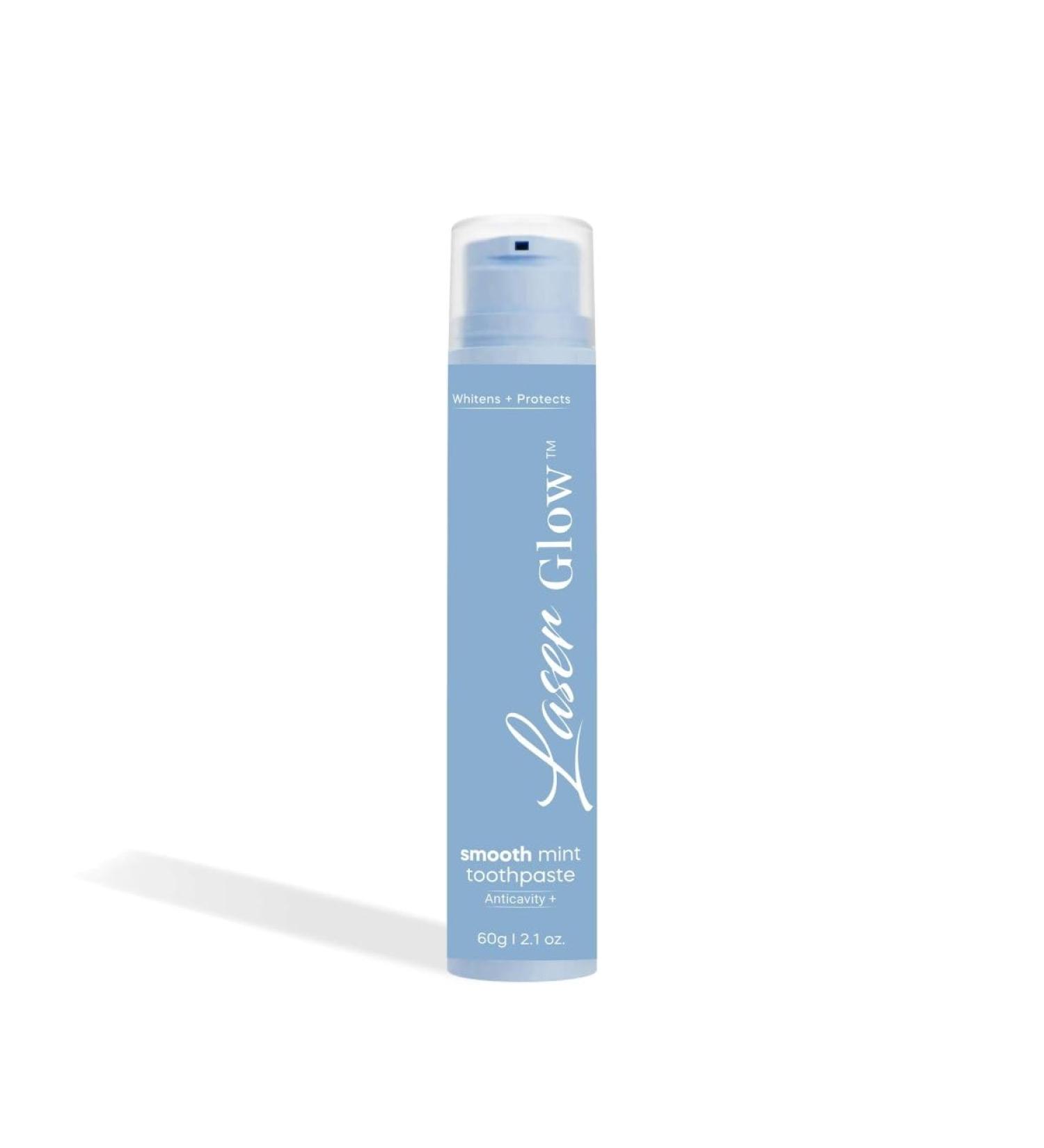 LaserGlow Professional Toothpaste - Advanced Teeth Whitening Formula | Gentle Foaming Smooth Mint Toothpaste for Gum Health with Calcium Carbonate & Sodium Fluoride - Buy Internationally - Buy Online on GoSupps.com