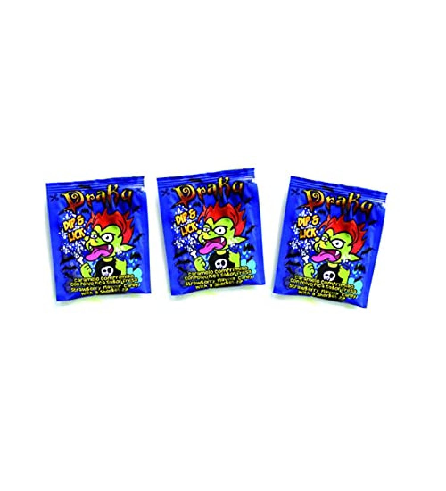 MALL DRAKUS POWDER COMPRESSED CANDY STRAWBERRY FLAVOR Bag of 150 units