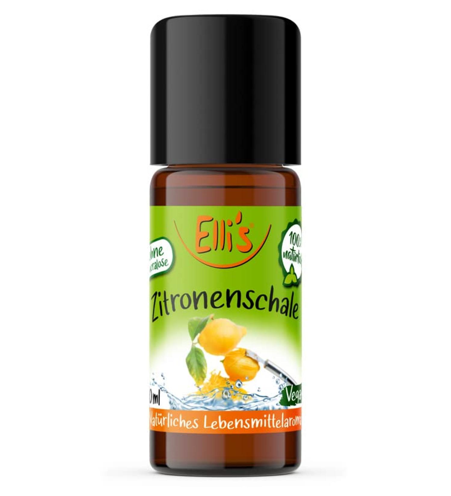 Elli's Aromas Lemon Peel Natural Food Aroma - 100% Vegan & Natural Concentrate for Dishes & Drinks | 10ml - Buy Online on GoSupps.com