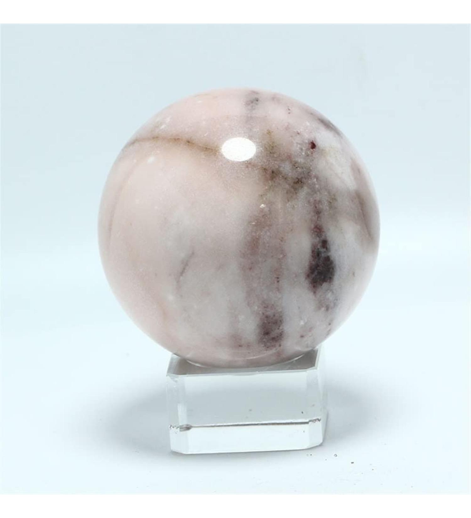 FUERLI Natural Stone Dalmatian Yellow Calcite Gemstone Ball - Unique Purple Decor for Home & Gifts - Buy Online on GoSupps.com