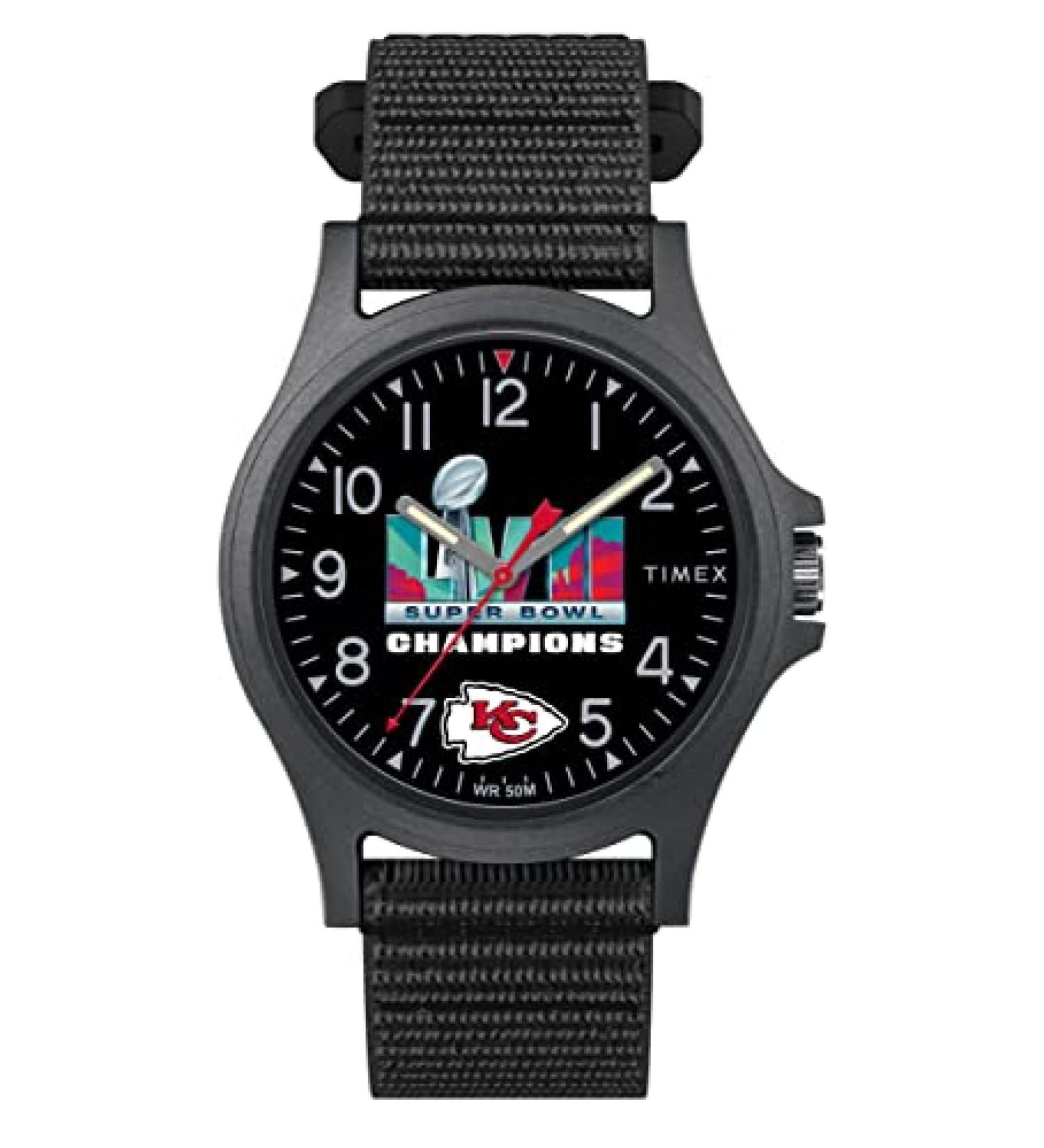 Timex Men's NFL Watch  2023 Super Bowl Champions Kansas City Chiefs Pride