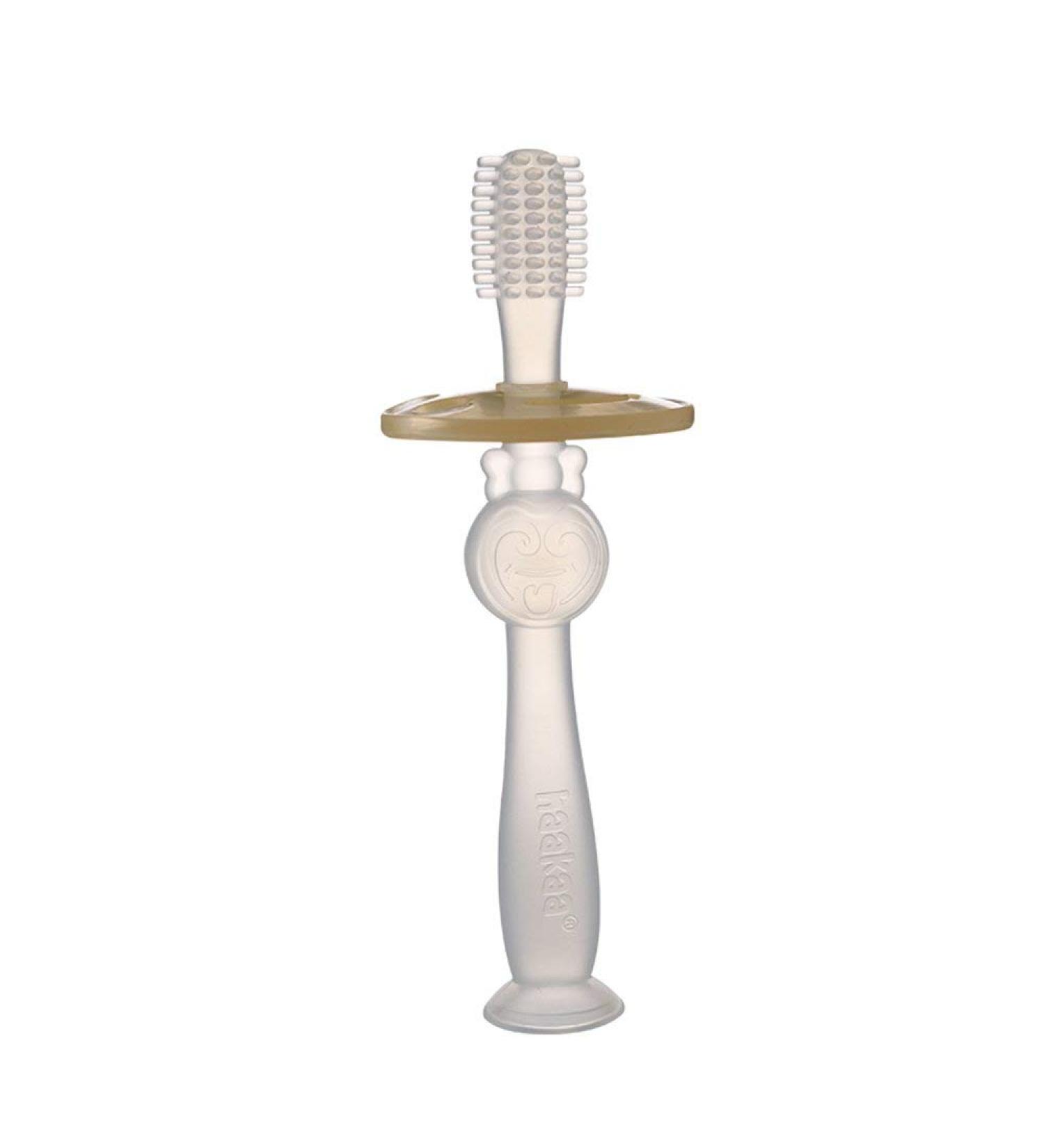 Haakaa 360 Silicone Toothbrush Teether | Ultra Soft Bristles for Baby Oral Gum Cleaning | Baby Teething Training | Oral Brushing Massager | 6m+ Baby Toddler | Clear (1 Count) - Buy Online on GoSupps.com