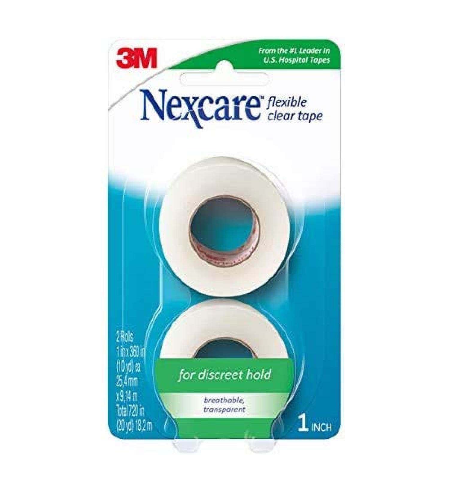 Nexcare Flexible Clear Tape - Tough & Stretchy Design - 1-Inch x 10-Yards - Pack of 2 - Buy Online on GoSupps.com