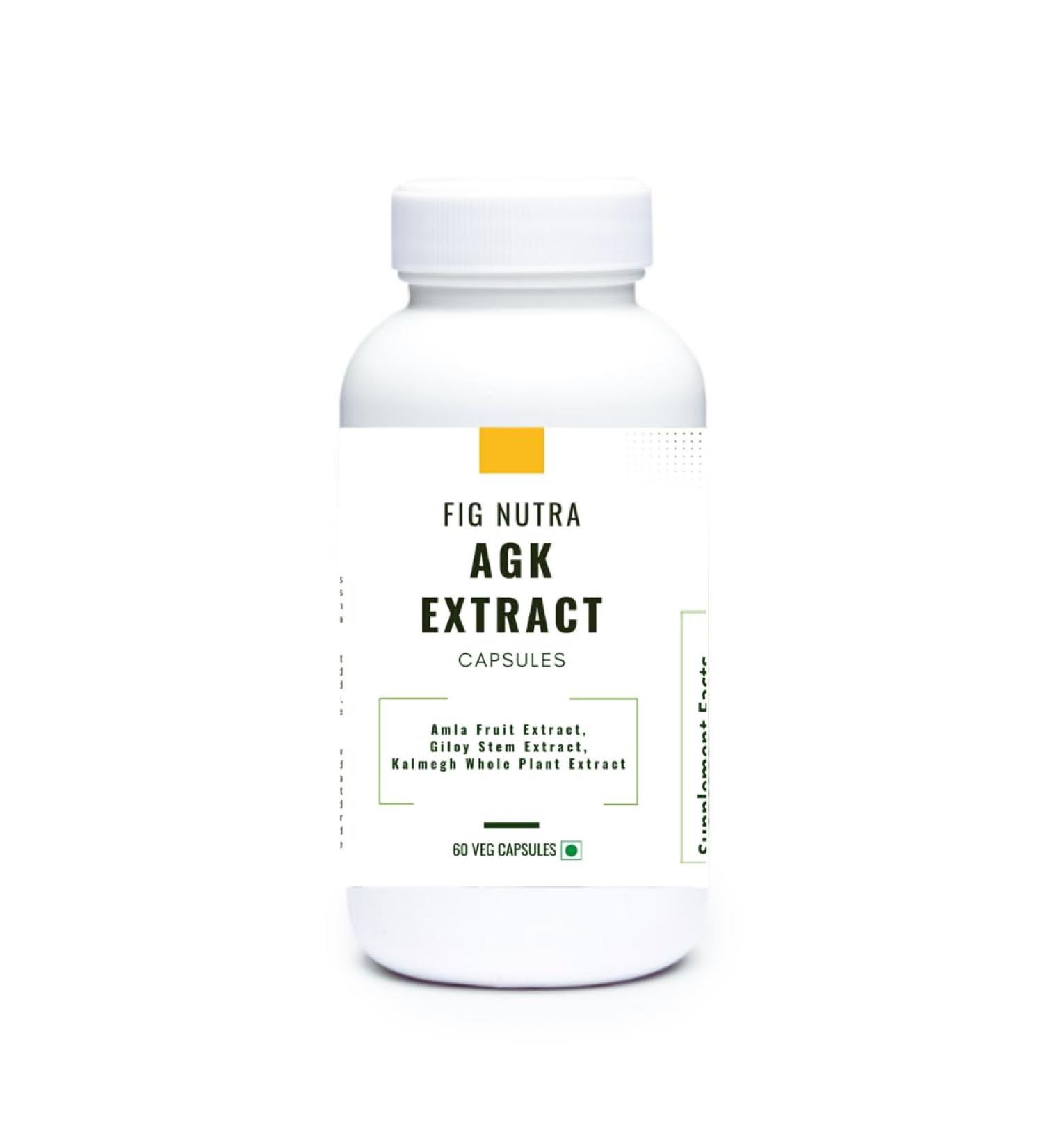 FounditGood FiG Nutra s AGK Extract Capsules | Herbal Immune Support Supplement | Amla Giloy Kalmegh Extracts Blend | 60 Veg Capsules - Buy Online on GoSupps.com