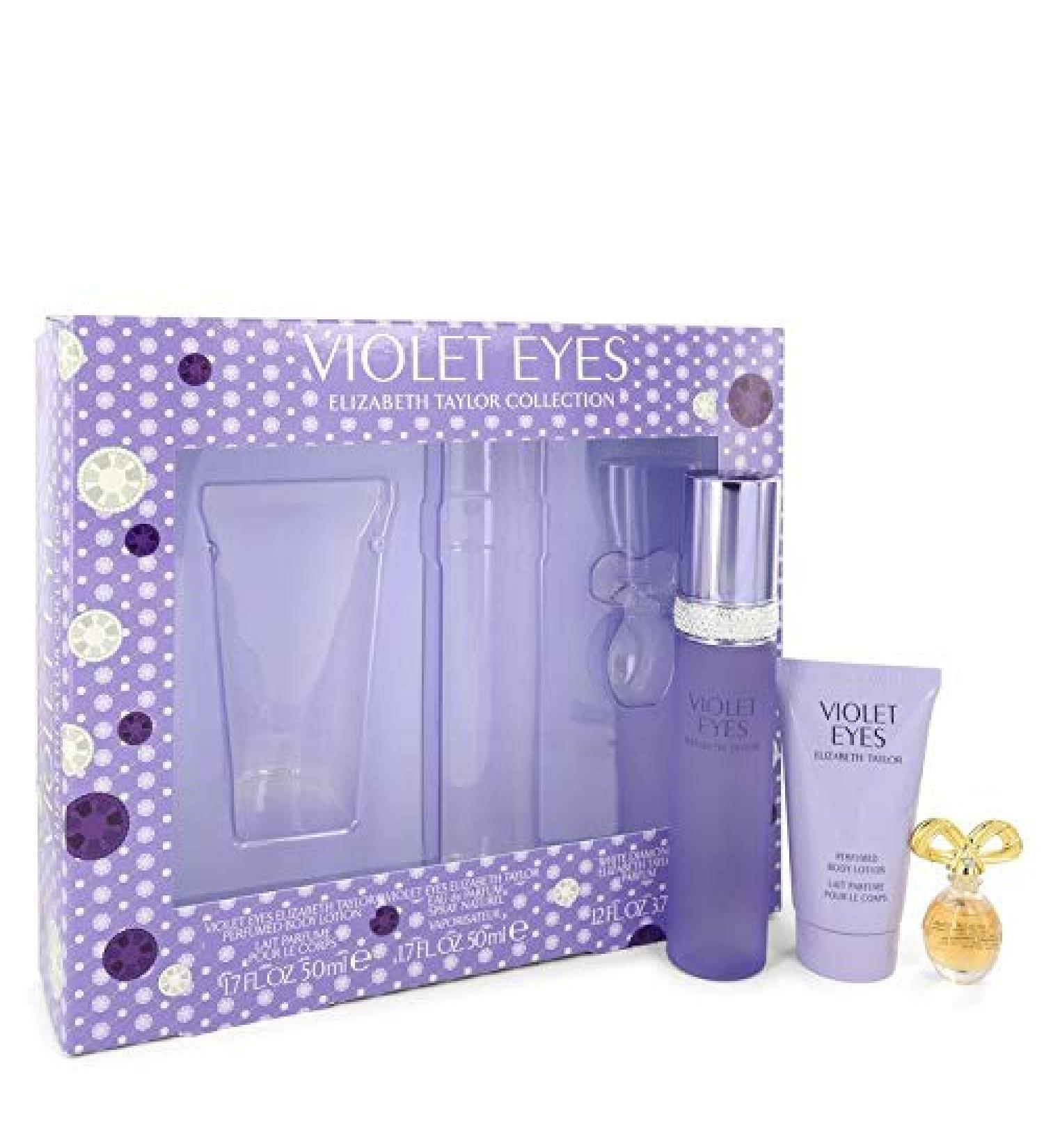 Violet Eyes Elizabeth Taylor 3 Pieces Gift Set Women 1.7 oz Eau De Parfum Spray + 1.7 oz Body Lotion + White Diamond Parfum Mini - Buy Online on GoSupps.com