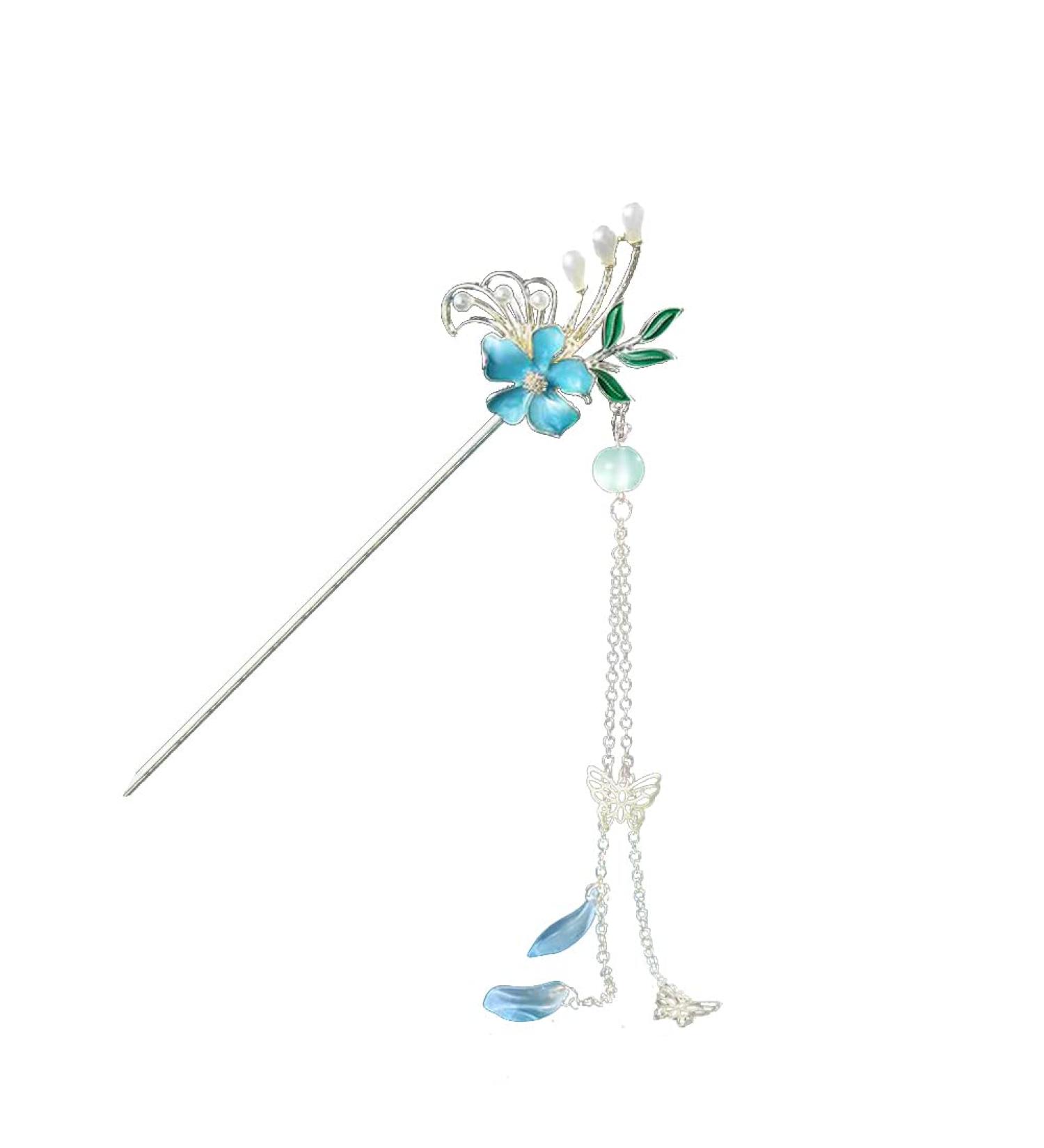URFEDA Chinese Flower Hair Stick Vintage Hair Sticks Shiny Rhinestone Hair Chopsticks Elegant Hair Stick Hair Accessories Metal Hair Sticks for Decorative Hair Solid Hairstyle for Women Girls - Buy Online on GoSupps.com
