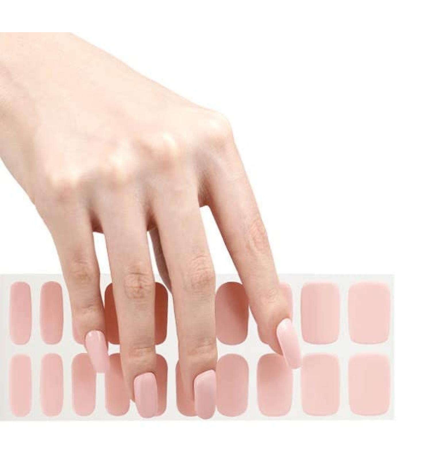 Semi Cured Gel Nail Strips - 20 Tips 3D Gel Stickers for Nails - Nail Polish Wraps for Long Lasting Color - Semicured Nails Gel Strips - Buy Online on GoSupps.com