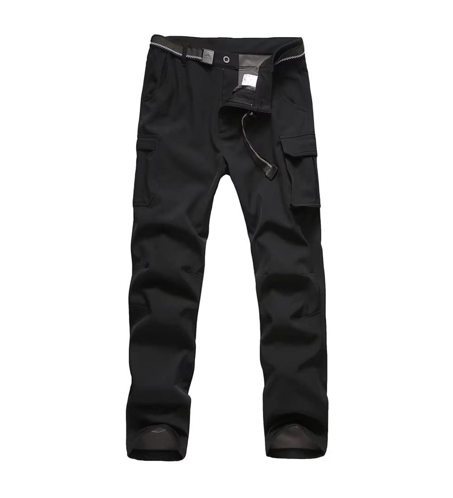 Anyanmoutn Kids Waterproof Softshell Fleece Hiking Pants - Black, Size 14-16 Years - Buy Online on GoSupps.com