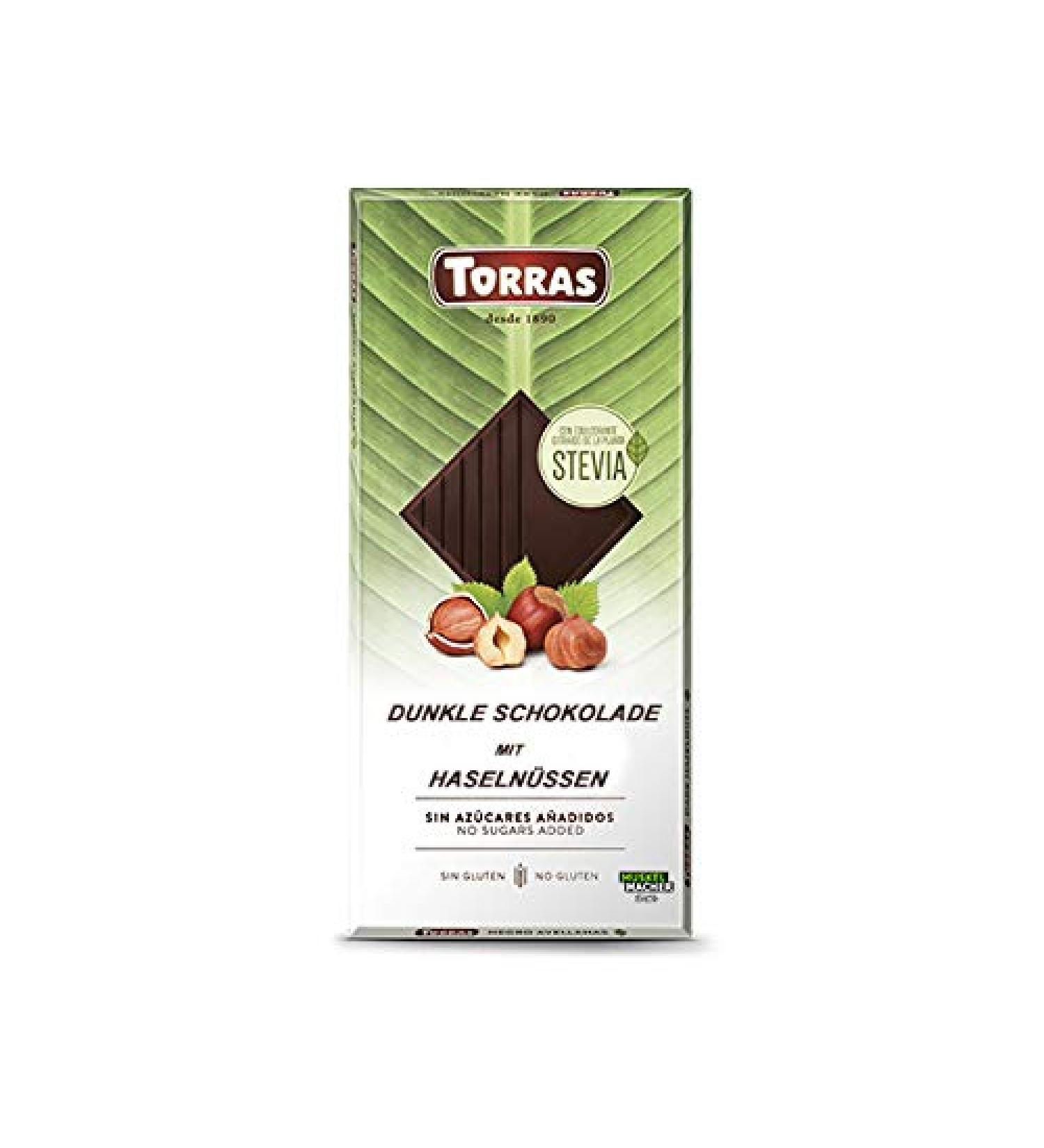Torras Stevia Chocolate - Sugar-Free Hazelnut Bar (125g) | Buy Internationally - Buy Online on GoSupps.com