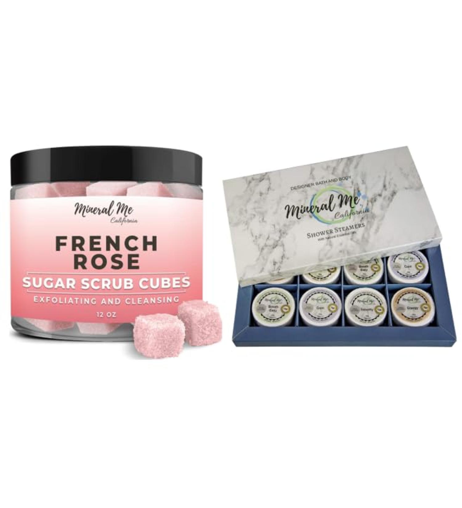 Body Scrub Exfoliator - 12oz FRENCH ROSE Sugar scrub cubes w/Mango Butter & Shea butter Shower Bombs Aromatherapy Shower Steamers with Organic Essential Oils for Vaporizing Steam Spa - Buy Online on GoSupps.com