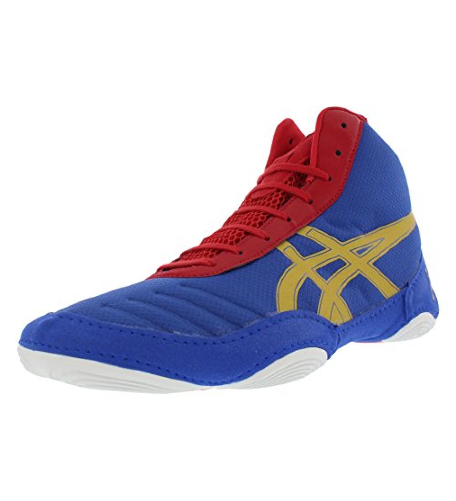 ASICS Men's JB Elite V2.0 Wrestling Shoes - Jet Blue/Olympic Gold/Red, Size 11 - Buy Online on GoSupps.com