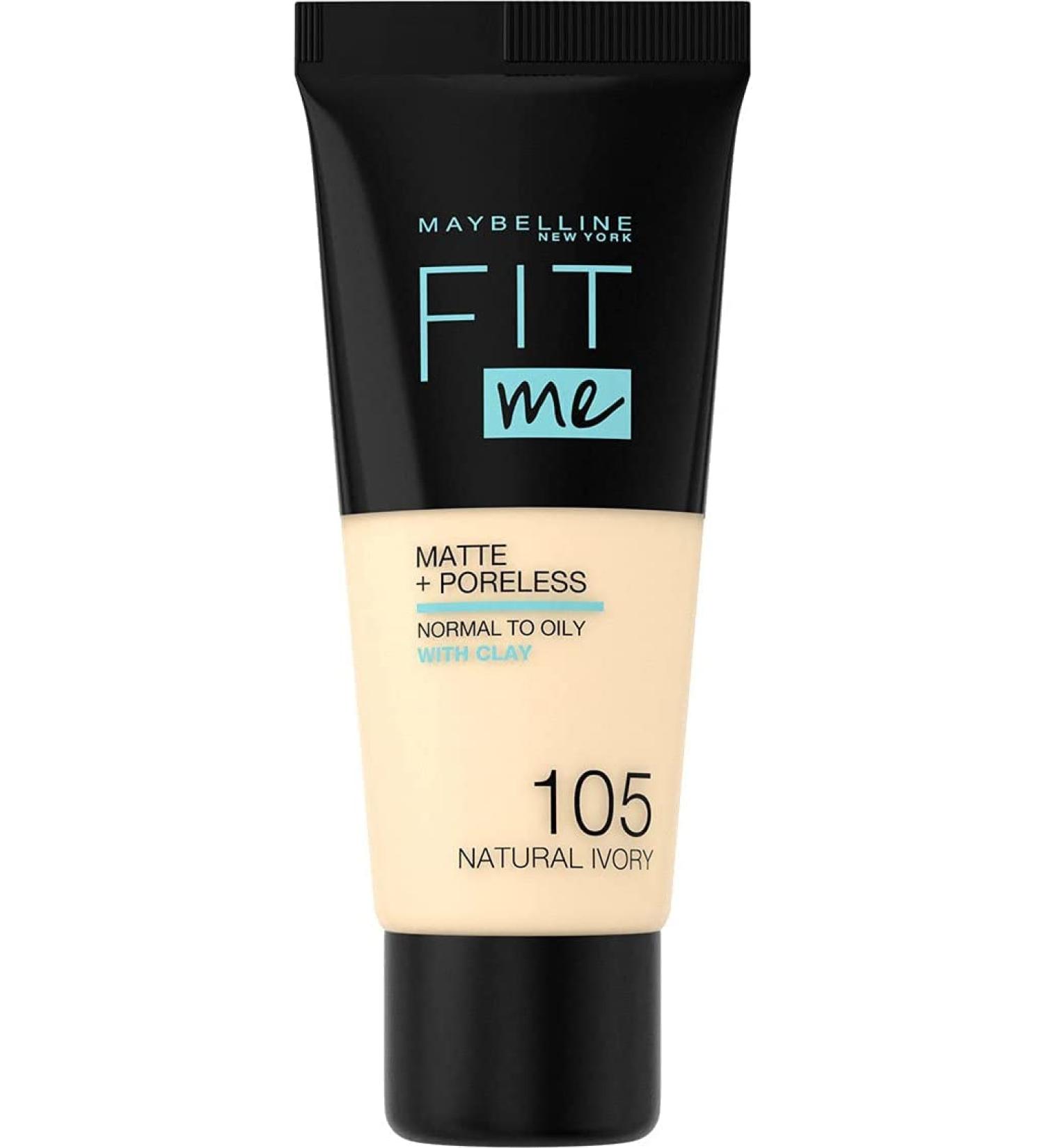 Maybelline New York Make Up Fit Me!Matte + Poreless Foundation matt and pore -free all skin types No. 105 Natural Ivory 30 ml