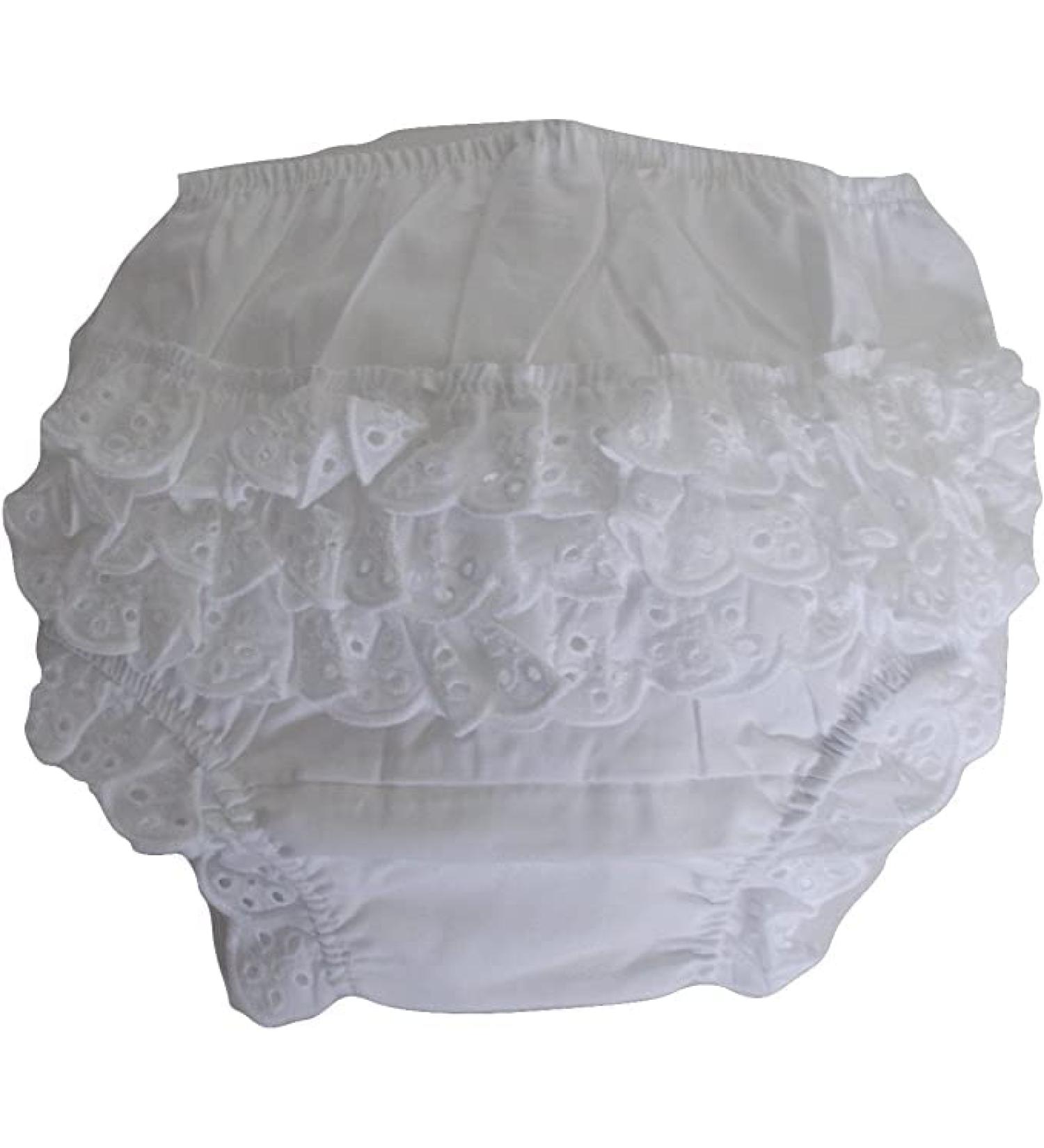 Primeone Soft Touch Cotton Frilly Pants Frill Back Knickers Nappy Cover White- Available in 0-6, 6-12, 12-18 Months - Buy Online on GoSupps.com