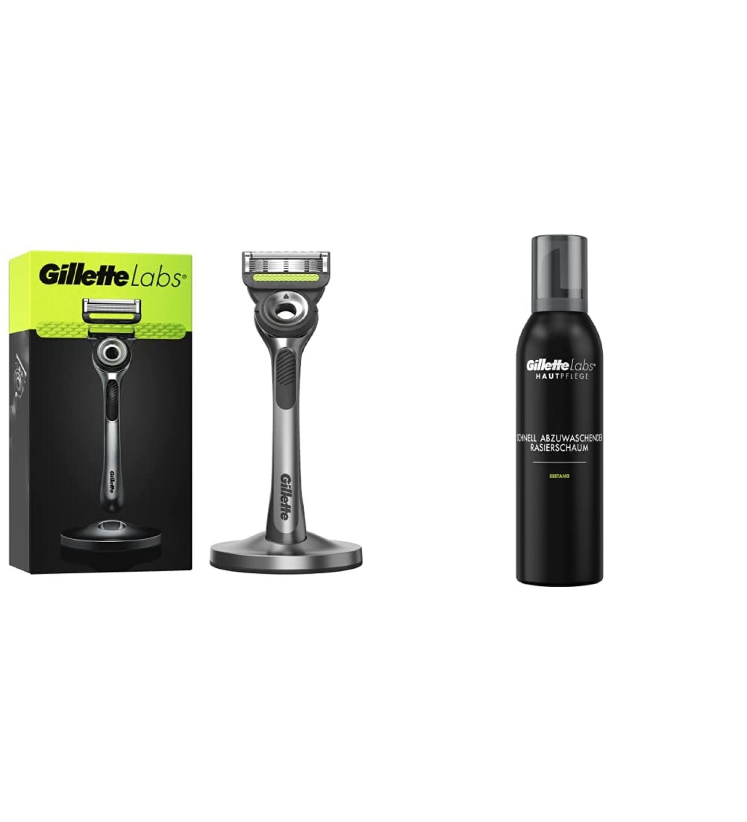 Gillette Labs Wet Razor for Men with Cleaning Element + 1 Blade & 240ml Foam | Perfect Father's Day Gift - Skin Care & Cooling Protection - Buy Online on GoSupps.com