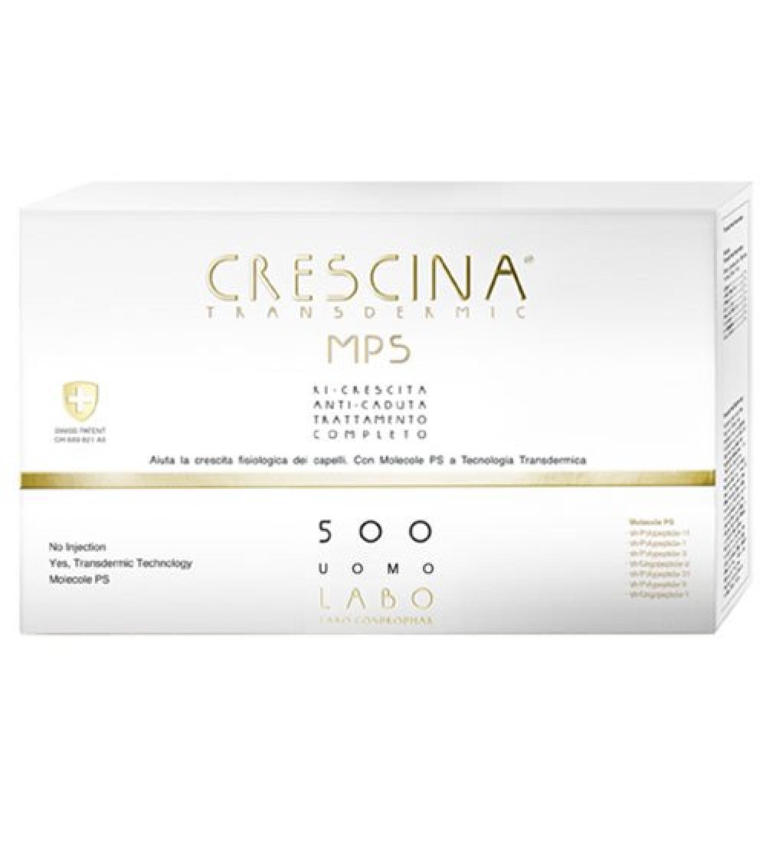 Labo Crescina Transfermic MPS Complete Treatment Growth + Anti-Hair Loss 500 Hair Care for Men 20 + 20 Ampoules