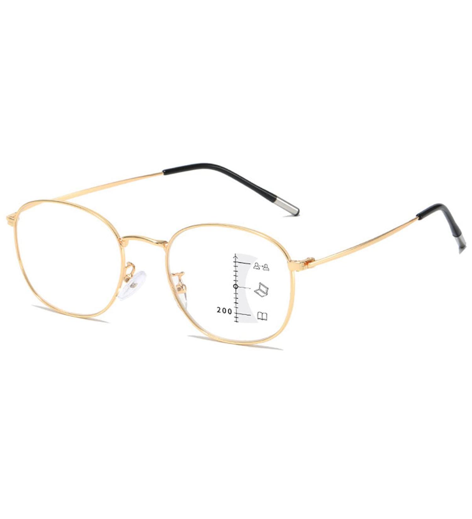 Buy Koosufa Progressive Reading Glasses for Men - Ultra Light Metal Frame Anti-Blue Light Multiple Strengths (1.0 to 4.0) | Fashionable Workplace Glasses - Buy Online on GoSupps.com