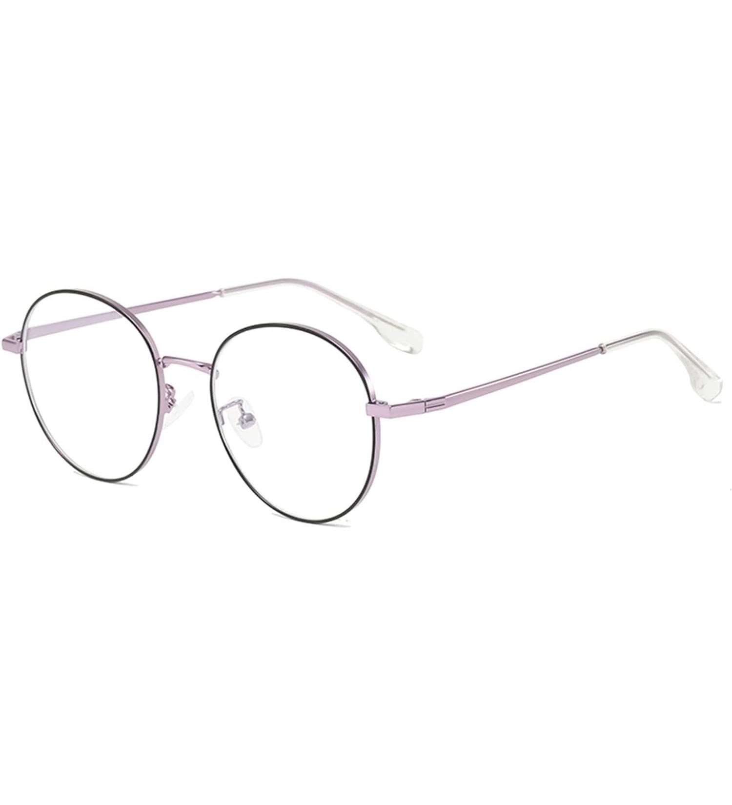 Wcxixo Stylish Round Frame Reading Glasses - Lightweight 2.25x Blue Light Blocking Computer Readers in Purple - International Shipping Available - Buy Online on GoSupps.com