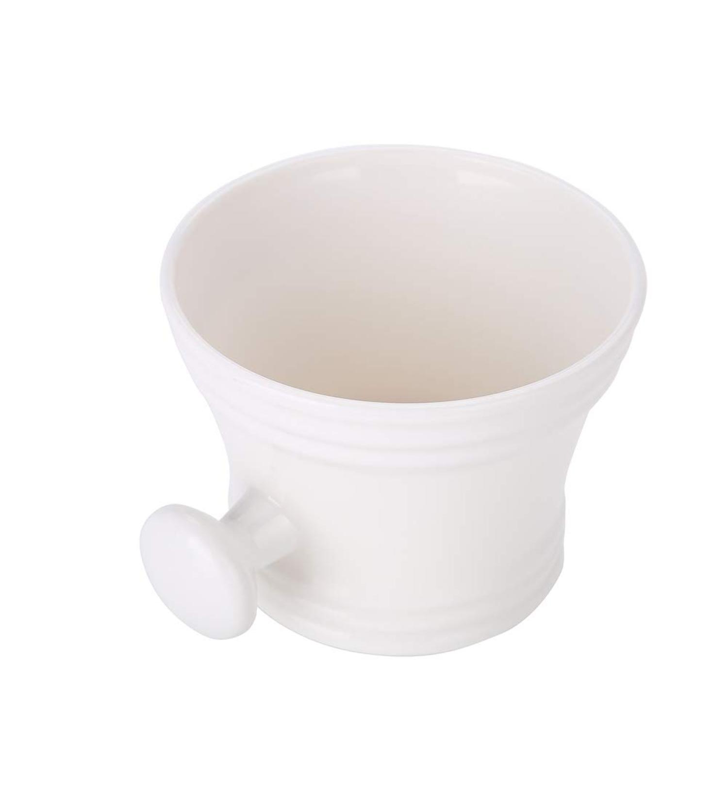 Portable White Plastic Shaving Soap Bowl - Perfect for Men's Daily Hot Shaving at Home | International Shipping - Buy Online on GoSupps.com