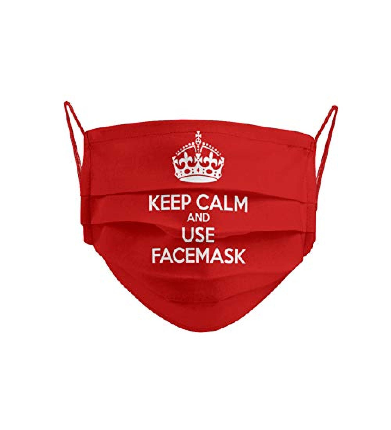 Cencibel Smart Casual Keep Calm and Carry On Mask - Red | International Shipping Available - 1 Unit - Buy Online on GoSupps.com